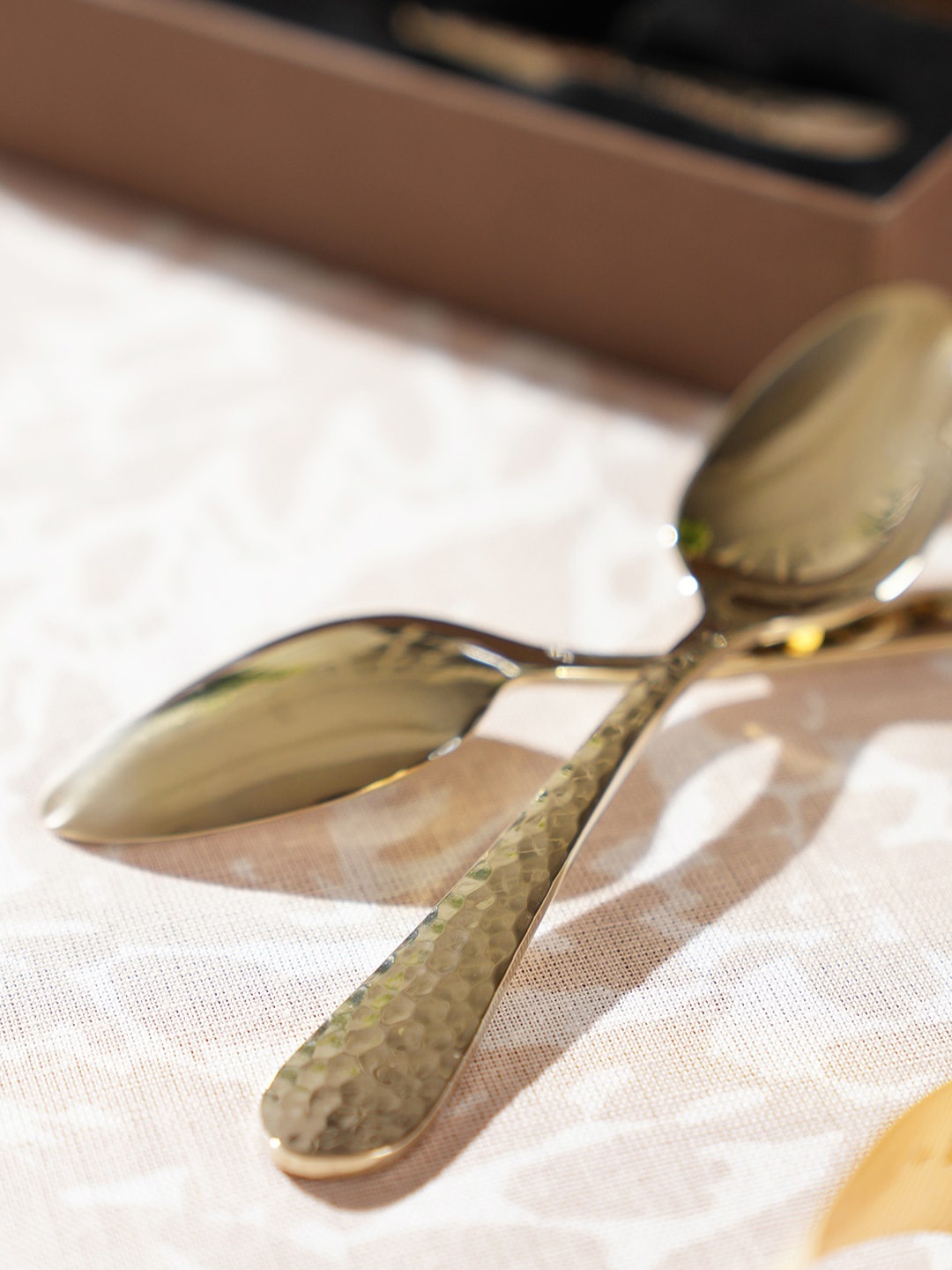 

Pure Home and Living Set of 6 Stainless Steel Tea Spoons, Gold