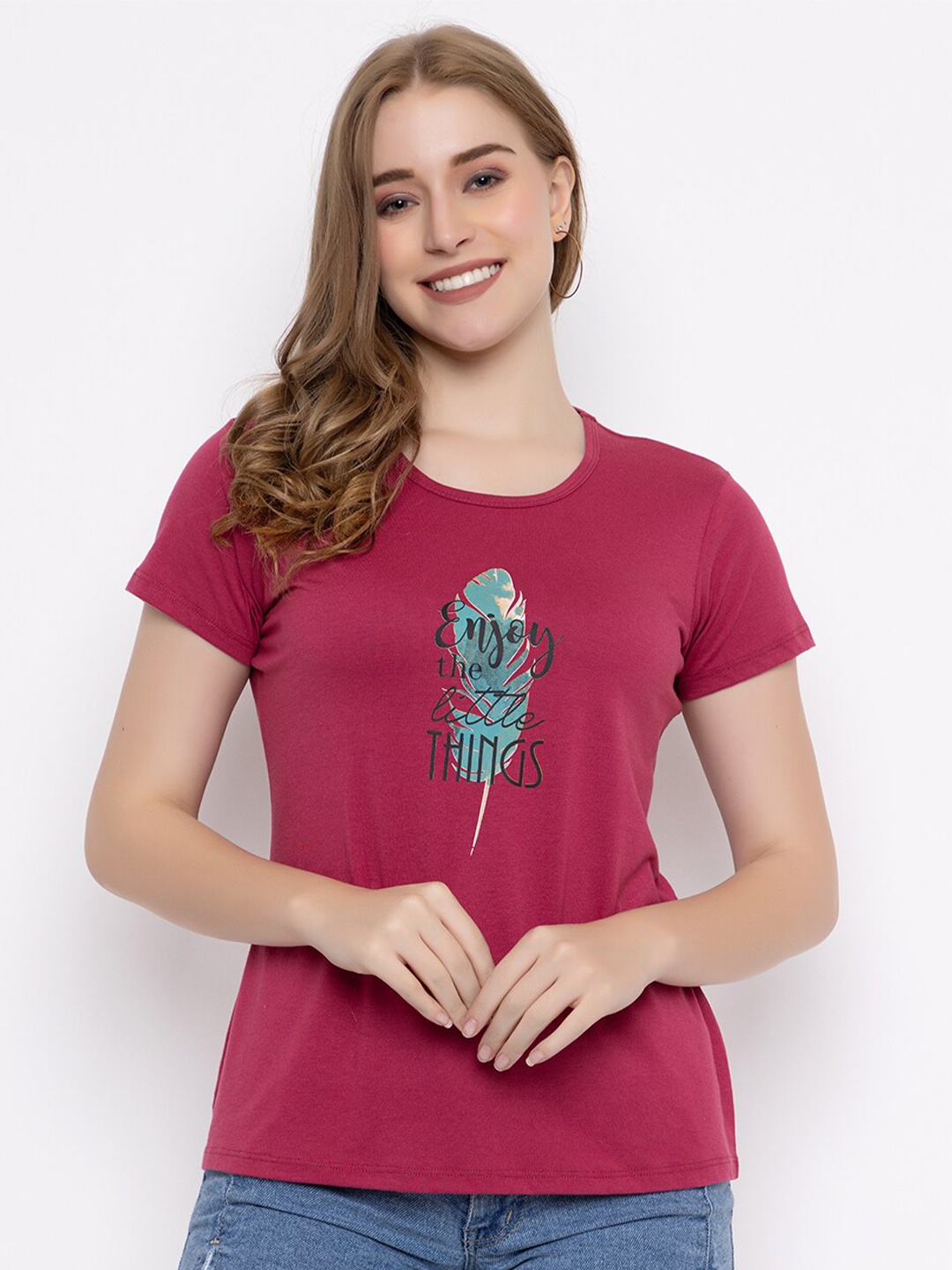 

Cheribell Graphic Printed Cotton Top, Pink