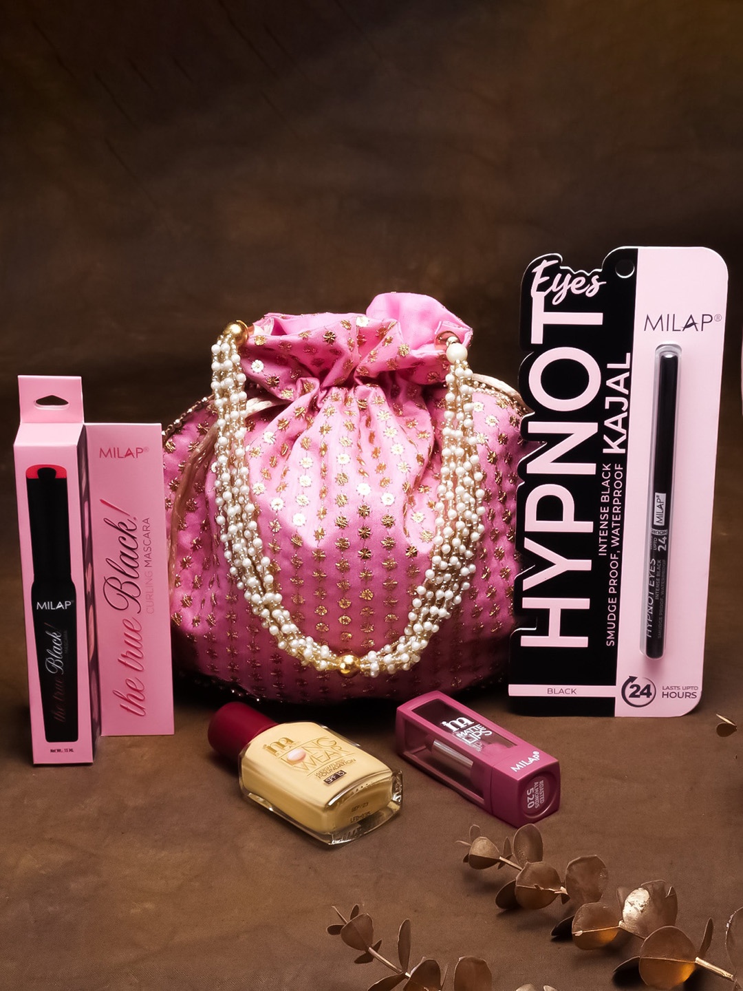 

MILAP Special Festive Makeup Set With Potli, Multi