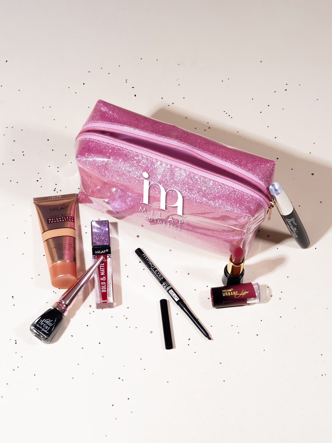 

MILAP Set Of 6 Special Festive Makeup Set With Pouch, Pink