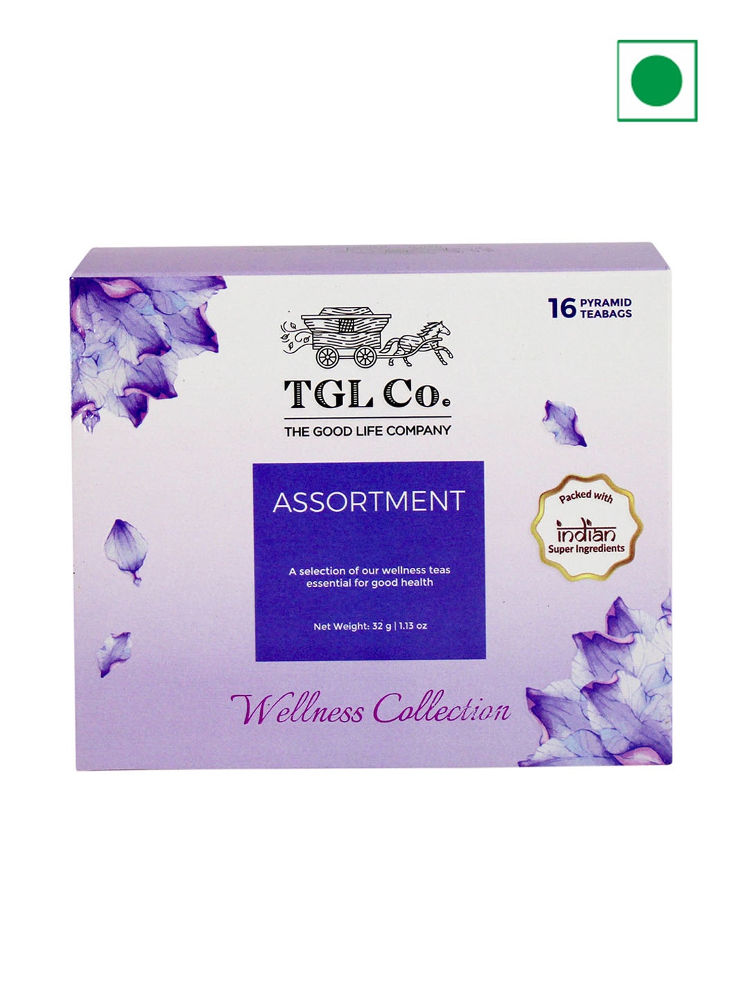 

TGL Co. Pack of 2 Assortment Green Tea 16 Bags, Purple