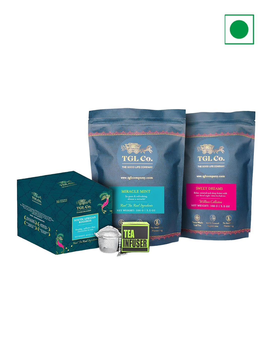 

TGL Co. Pack of 5 Combo Caffeine Free Tea 264 gms, Blue