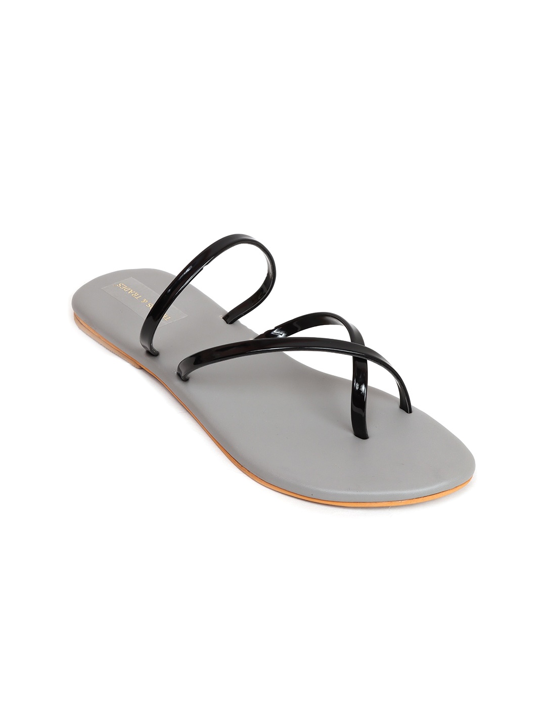 

TRENDS & TRADES Strappy One Toe Flats, Black