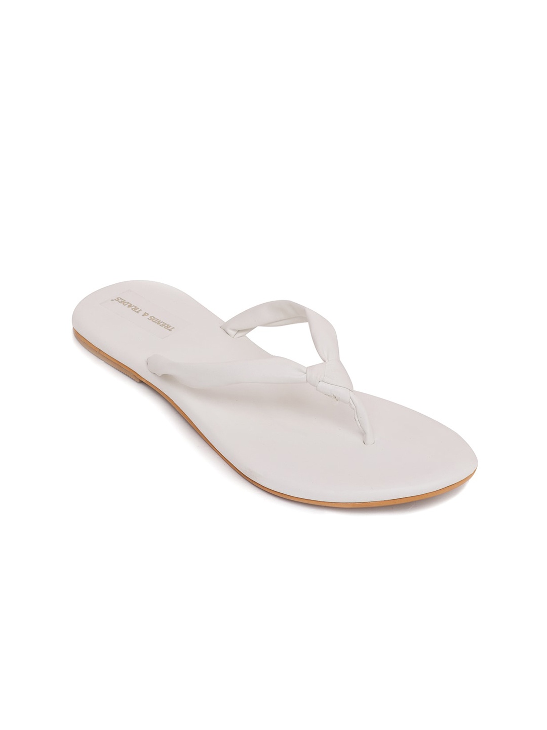 

TRENDS & TRADES Open Toe Flats, White