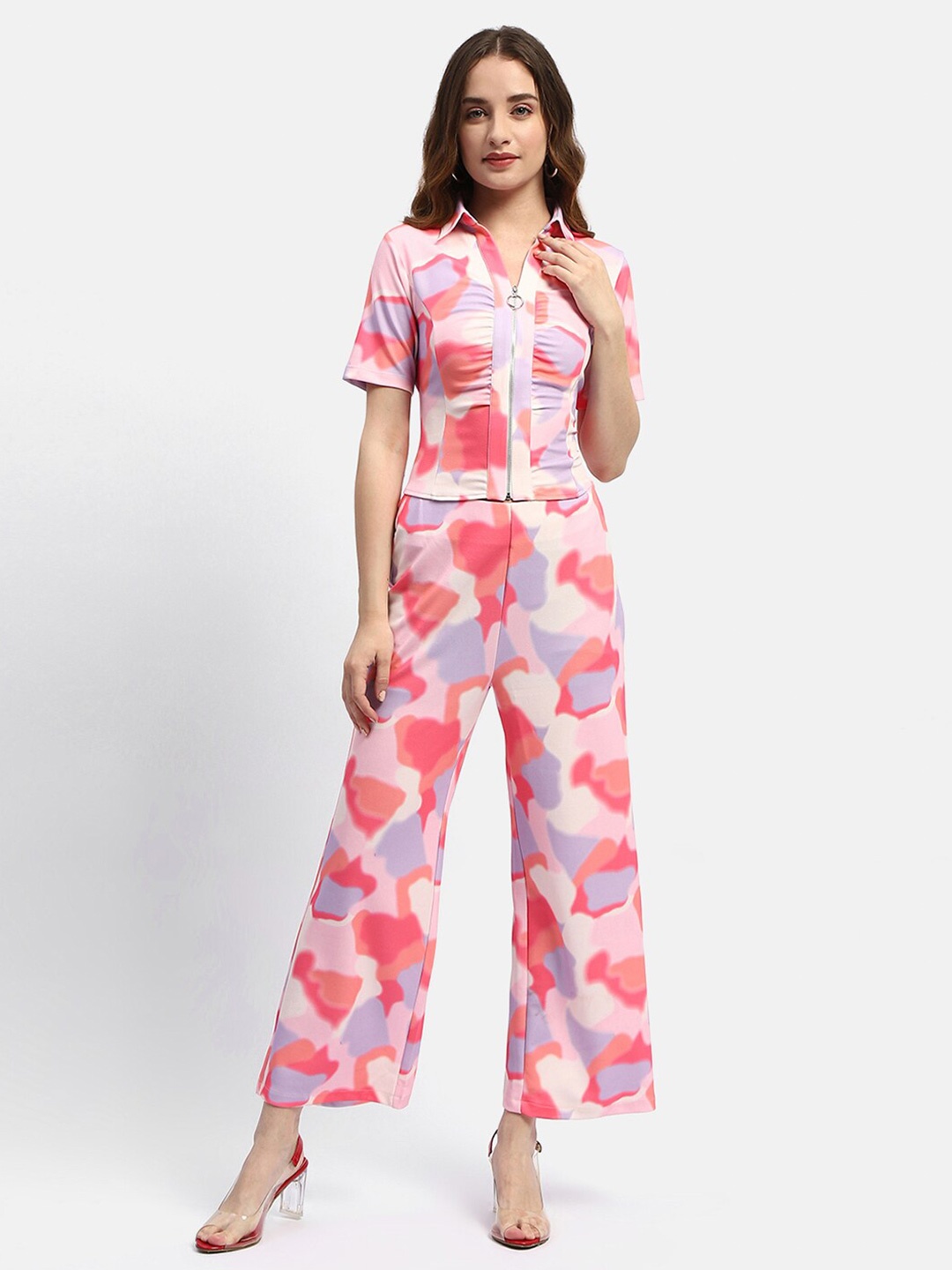 

Madame Printed Top With Trousers, Red