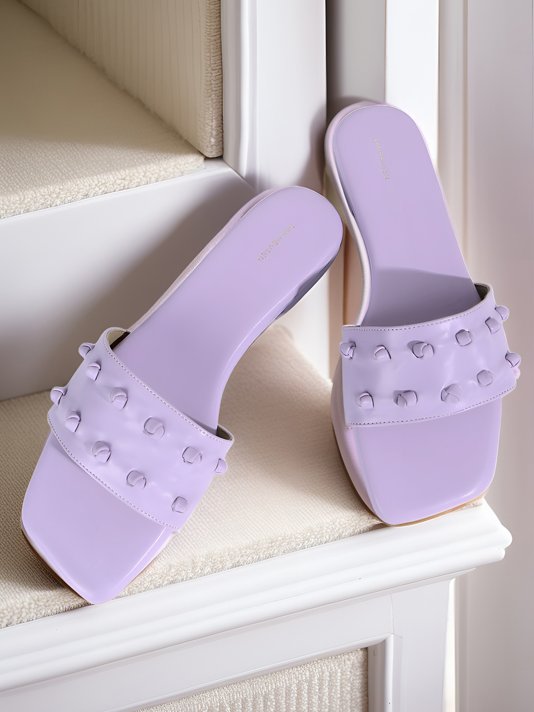 

Van Heusen Women Open Toe Flats with Knot Detail, Lavender