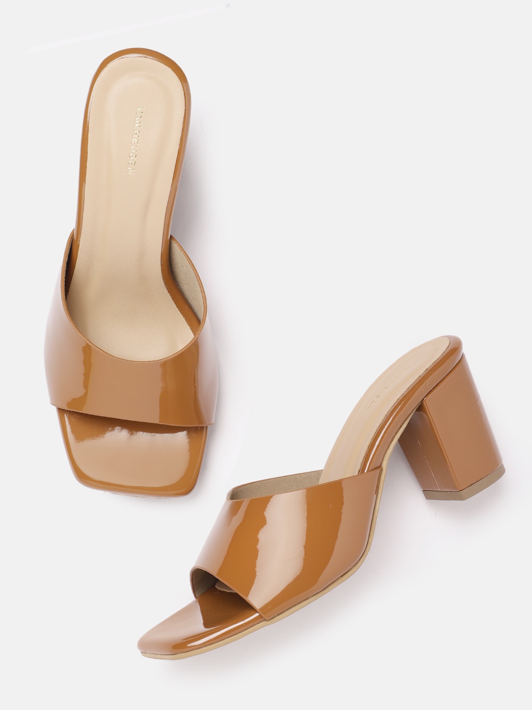 

Van Heusen Open Toe Block Heels, Brown