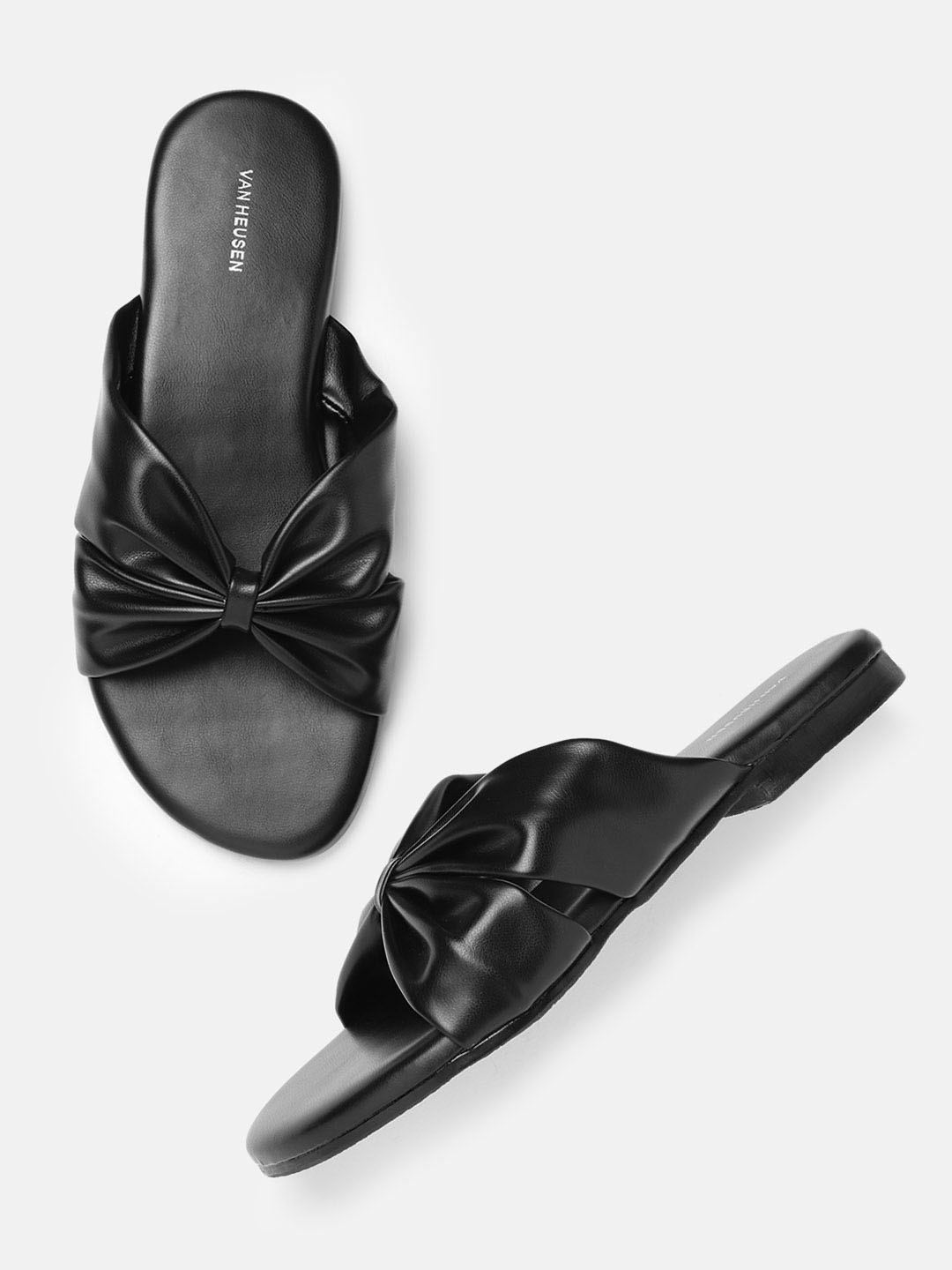 

Van Heusen Women Open Toe Flats with Bow, Black