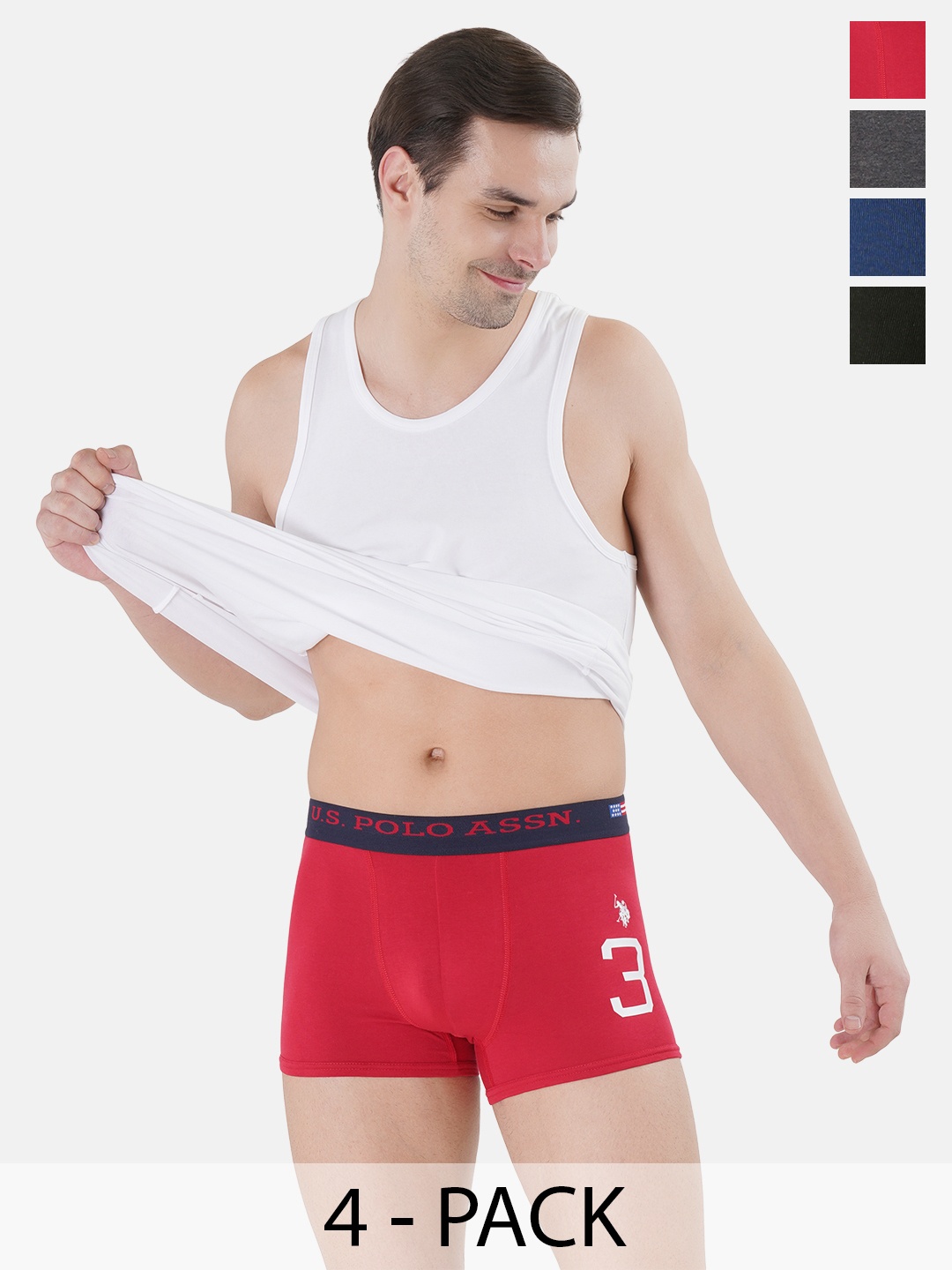 

U.S. Polo Assn. Pack of 4 Trunks 15823120-1-15823112-1, Red