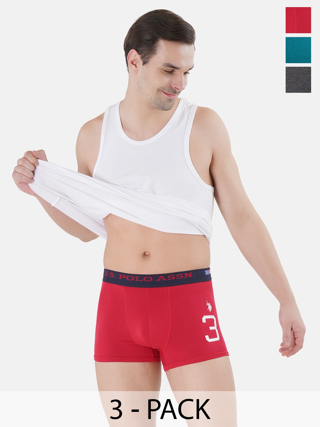 

U.S. Polo Assn. Pack of 3 Trunks 19484926-1-15823112-1, Red