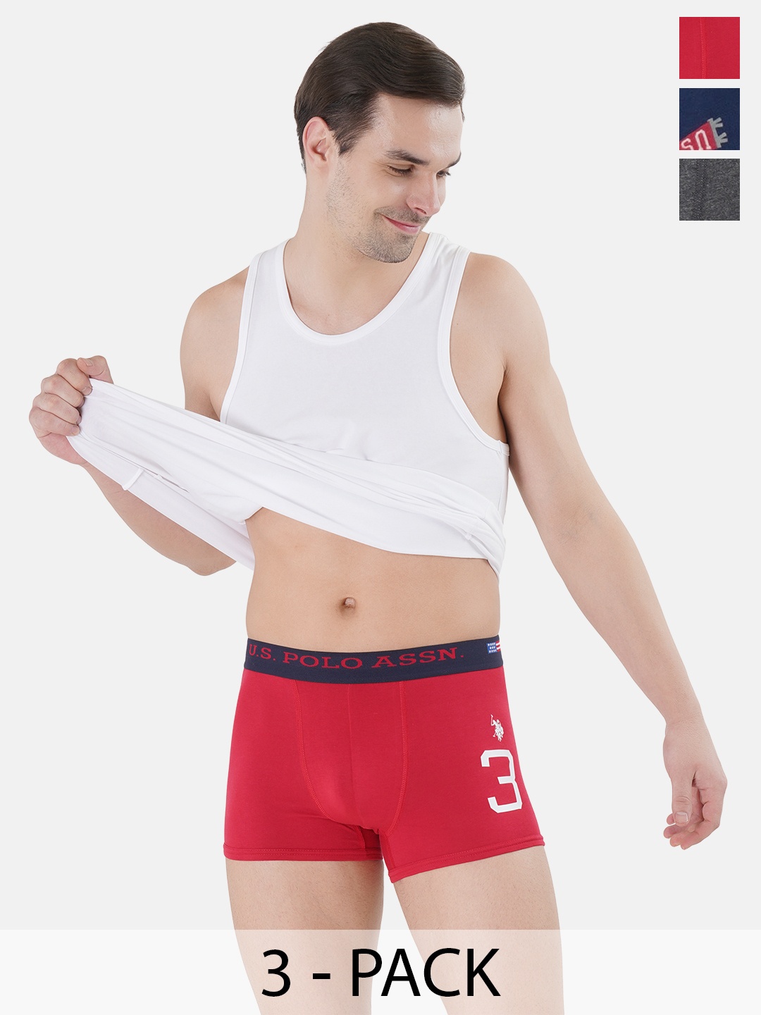

U.S. Polo Assn. Pack of 3 Trunks 15823112-1-20416330-1, Red