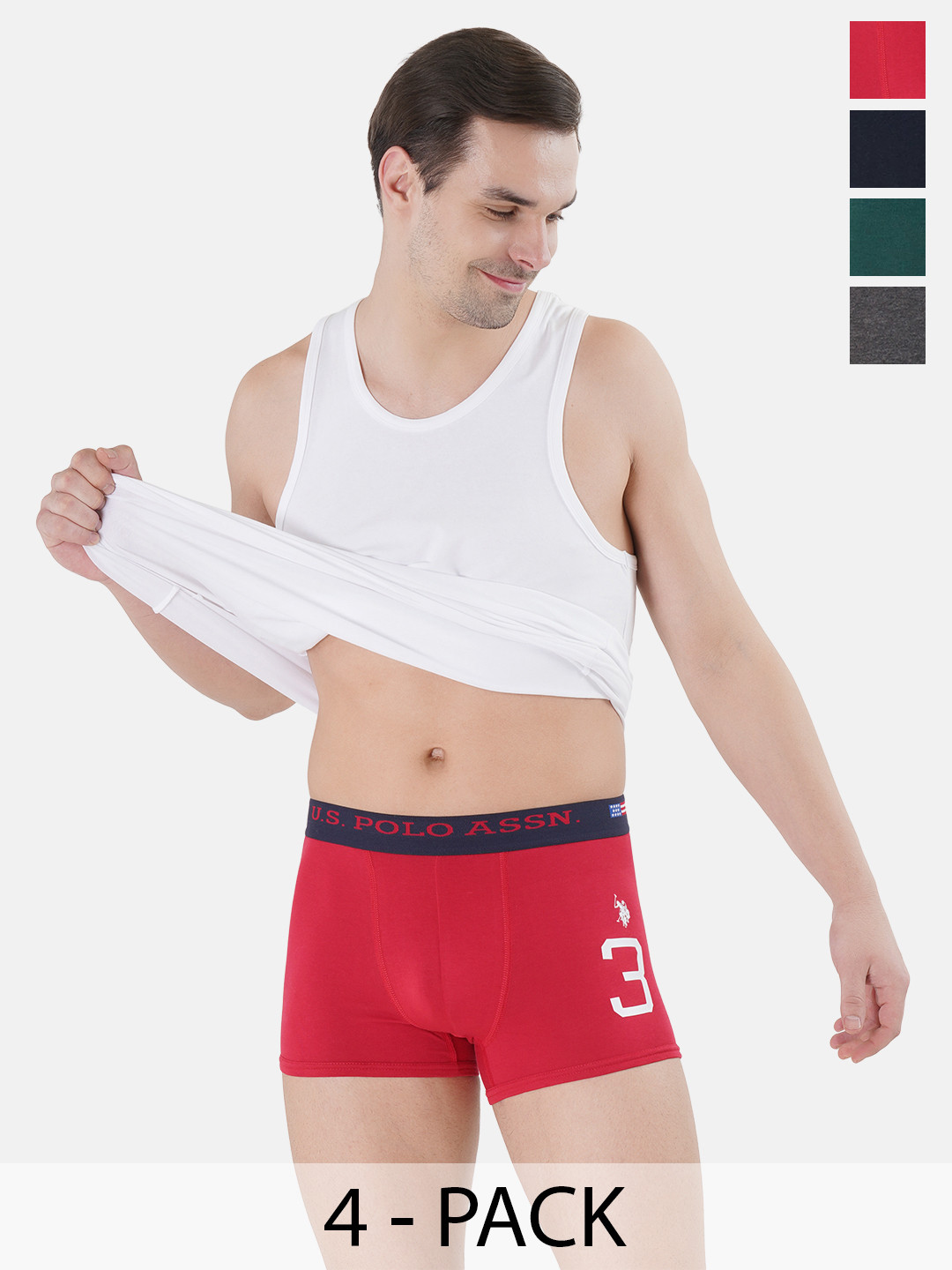 

U.S. Polo Assn. Pack of 4 Trunks 21275936-1-15823112-1, Red