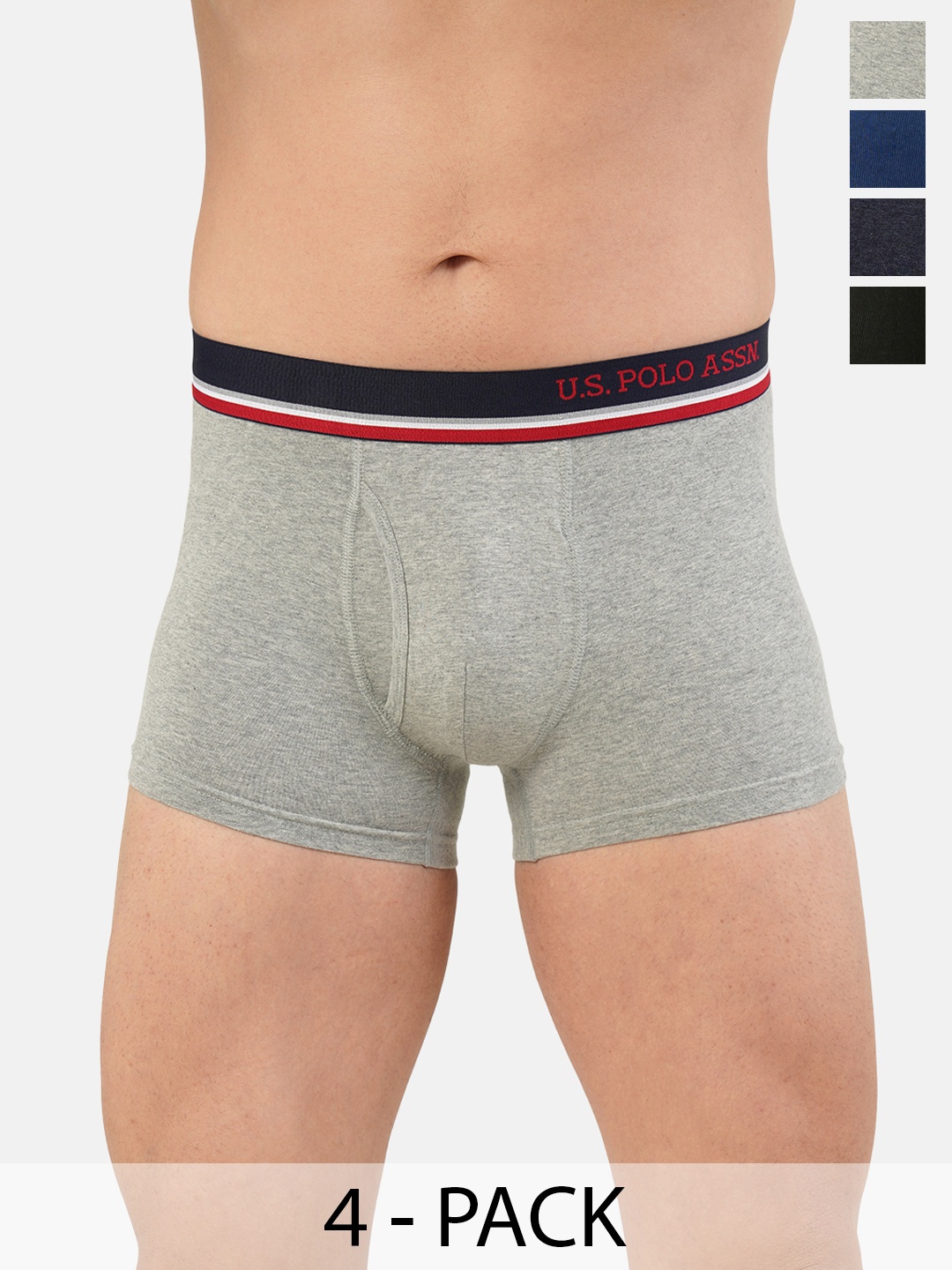 

U.S. Polo Assn. Pack of 4 Trunks 15823120-1-15823114-1, Grey melange