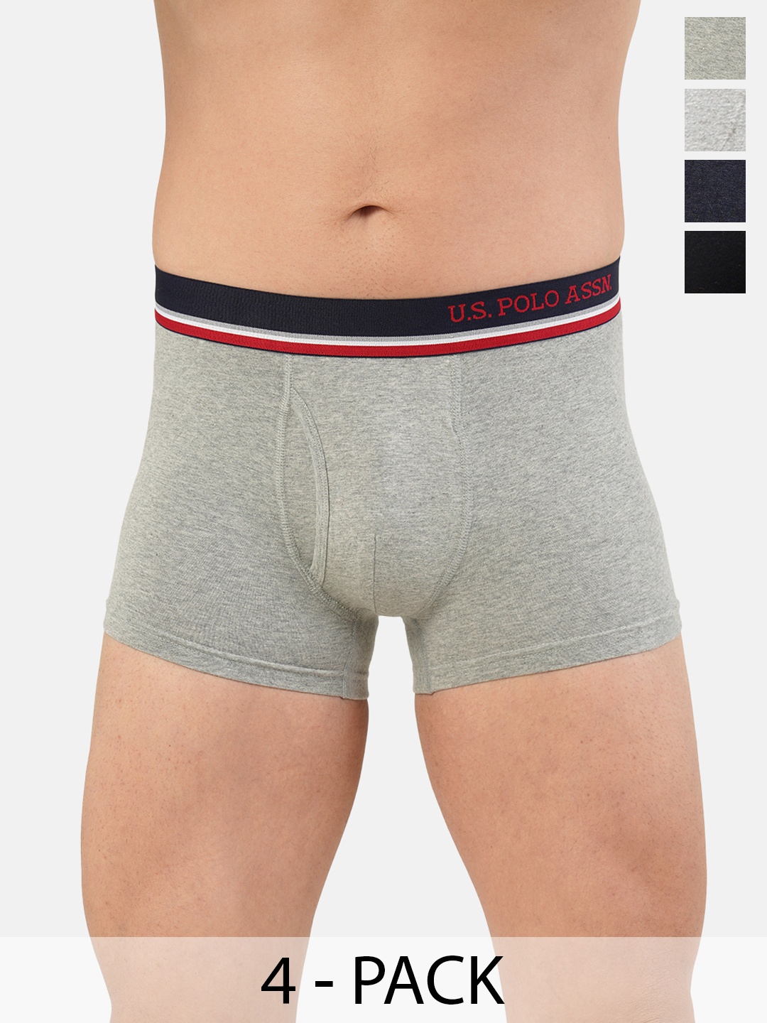 

U.S. Polo Assn. Pack of 4 Trunks 15823122-1-15823114-1, Grey melange