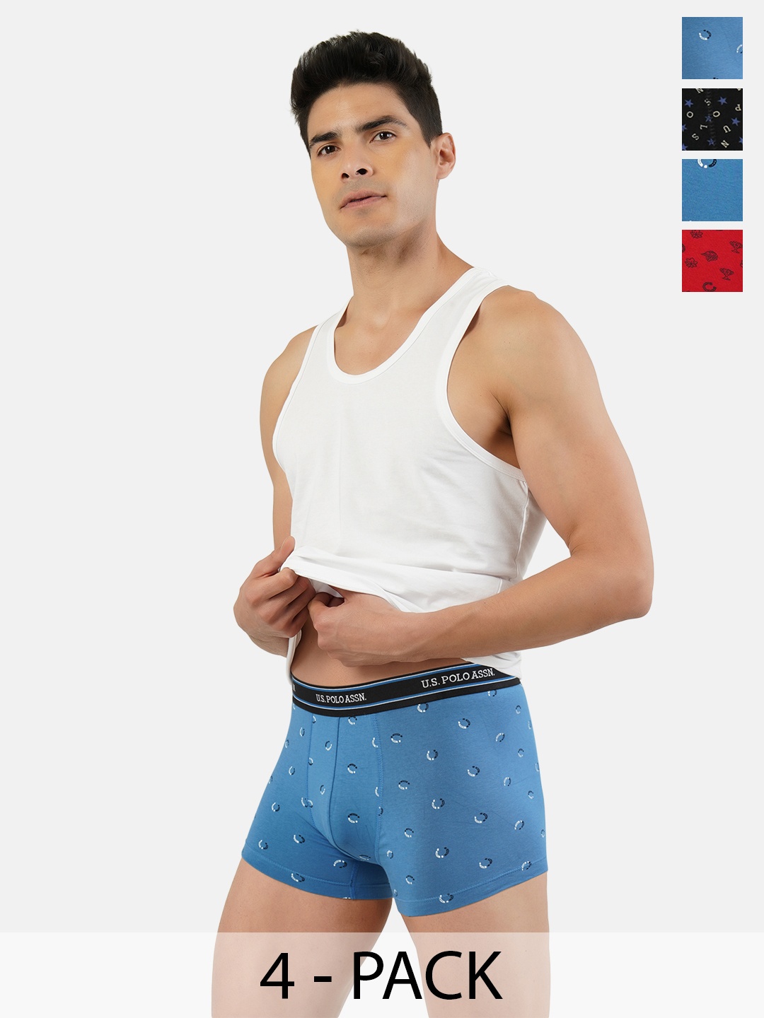 

U.S. Polo Assn. Pack of 4 Printed Trunks 15823128-1-15823118-1, Blue