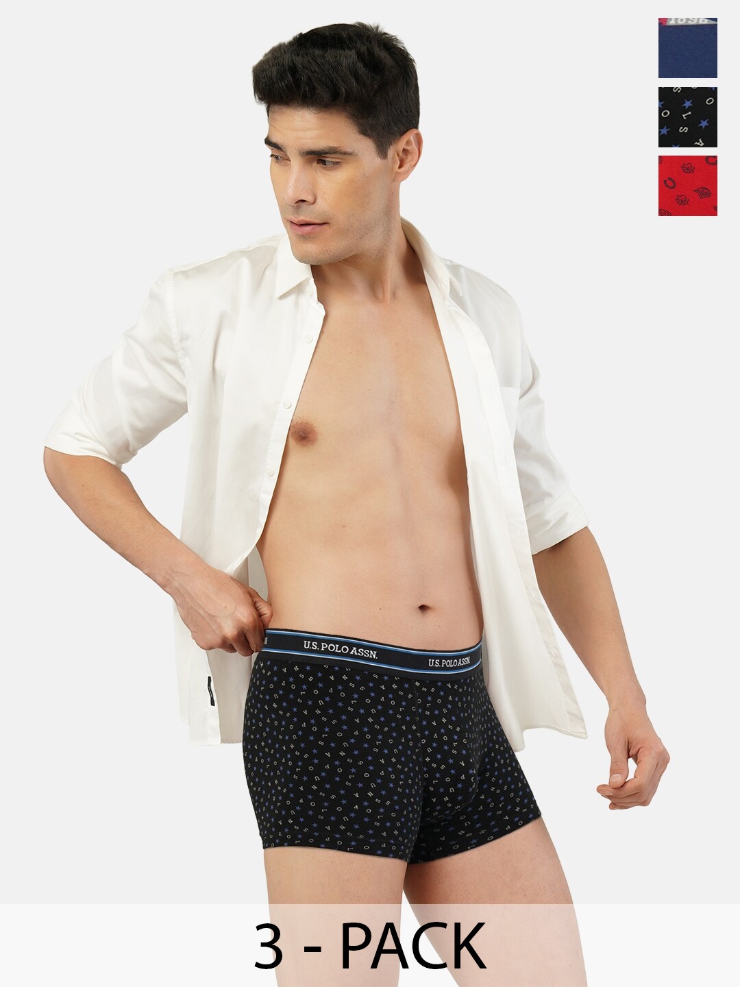 

U.S. Polo Assn. Pack Of 3 Printed Trunks 15823118-1-20416330-1, Red