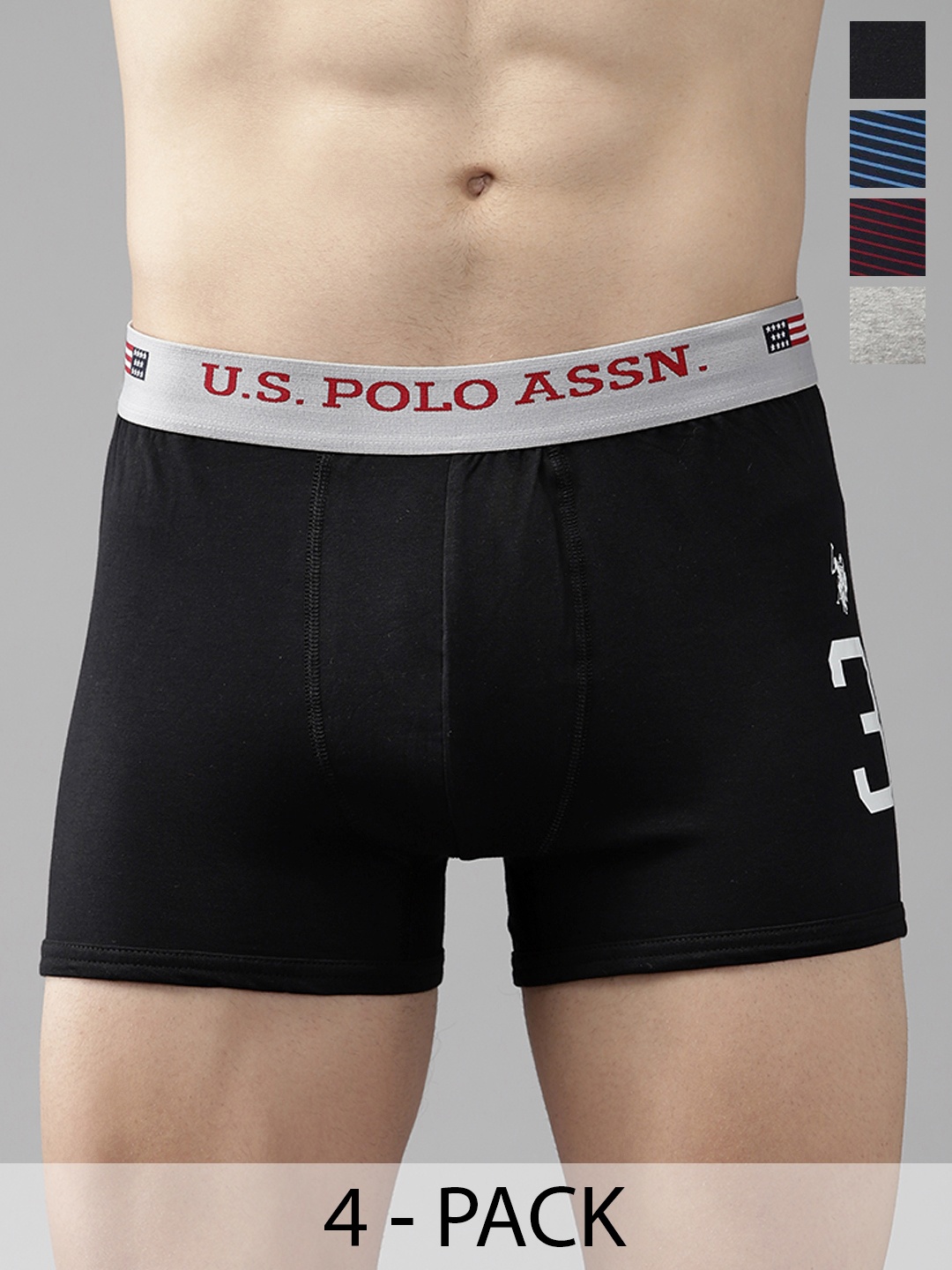 

U.S. Polo Assn.Pack Of 4 Mid-Rise Trunk 15823122-1-21275938, Navy blue