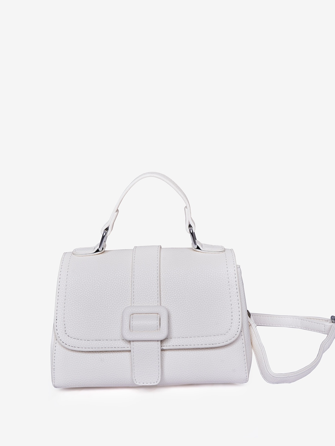 

AND Textured Structured Satchel Bag, Off white