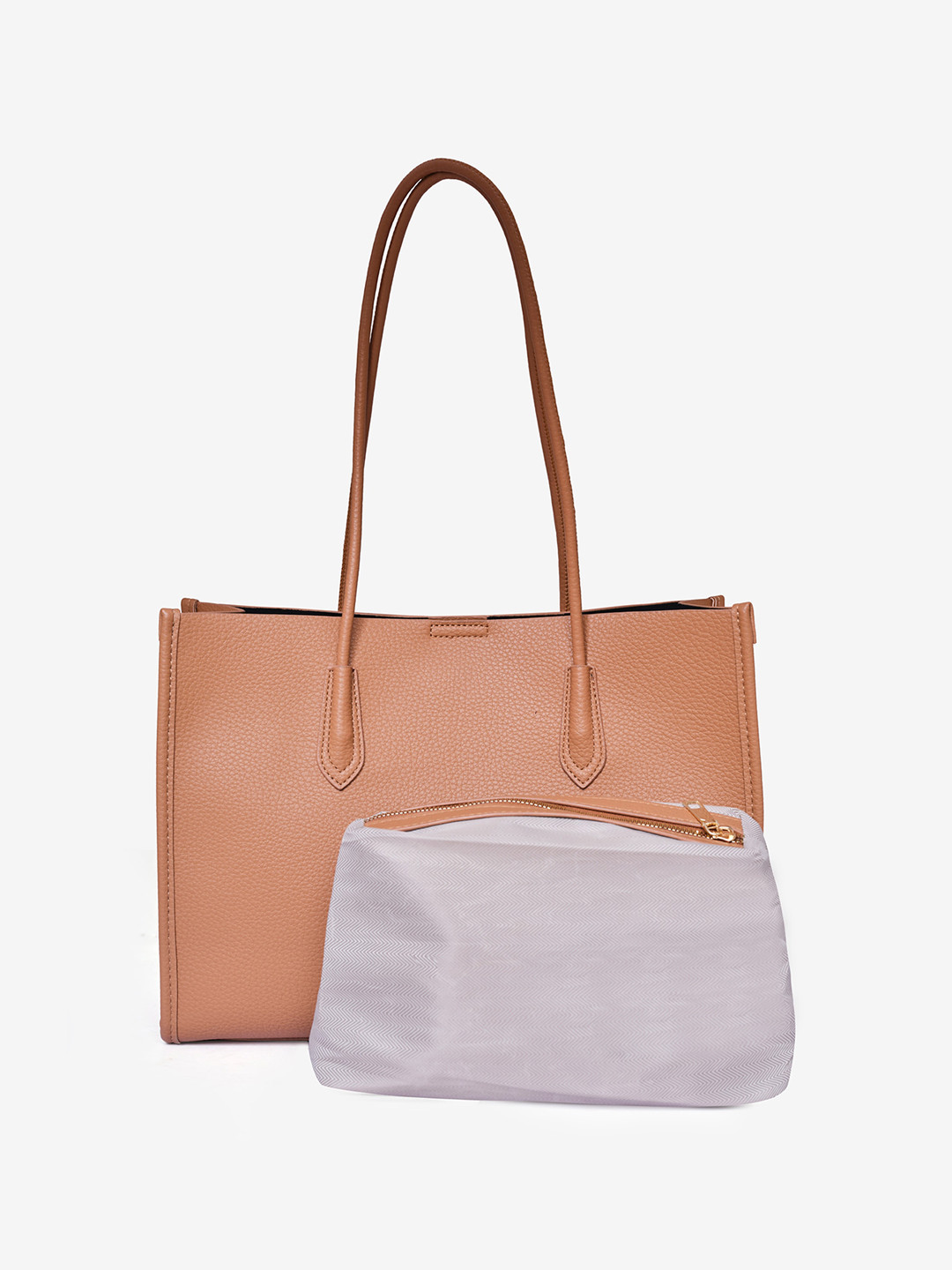 

AND Textured Structured Tote Bag, Tan