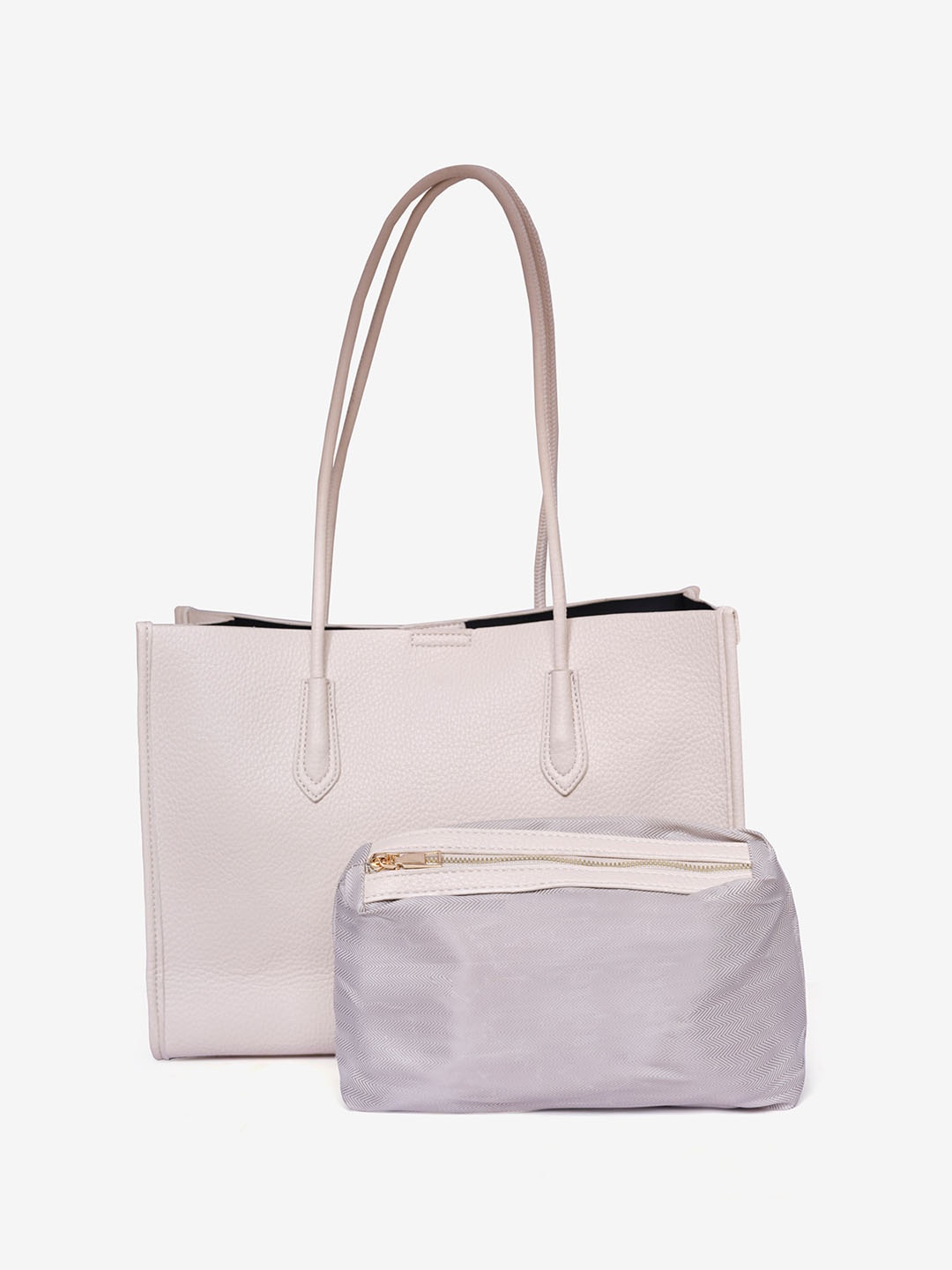 AND Textured Shopper Shoulder Bag, Beige