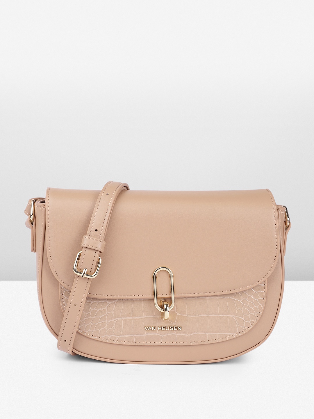 

Van Heusen Animal Textured Sling Bag, Nude