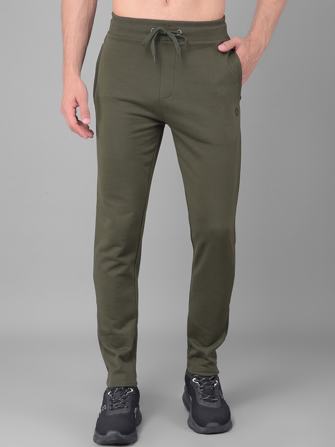 

Dollar Men Cotton Mid-Rise Joggers Track Pants, Olive