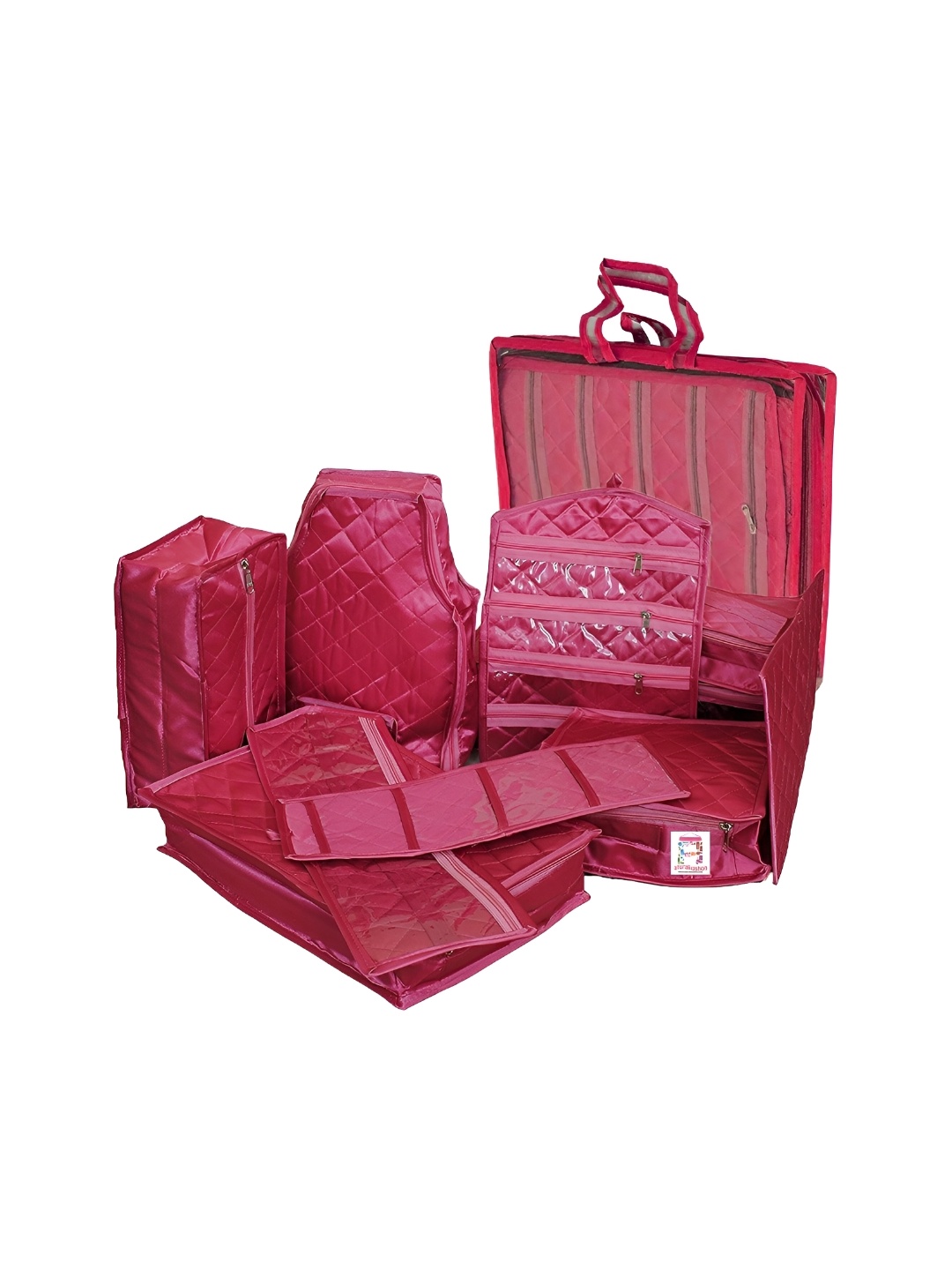 

atorakushon Pink 11 Pieces Clothes Storage Bags Wardrobe Organisers