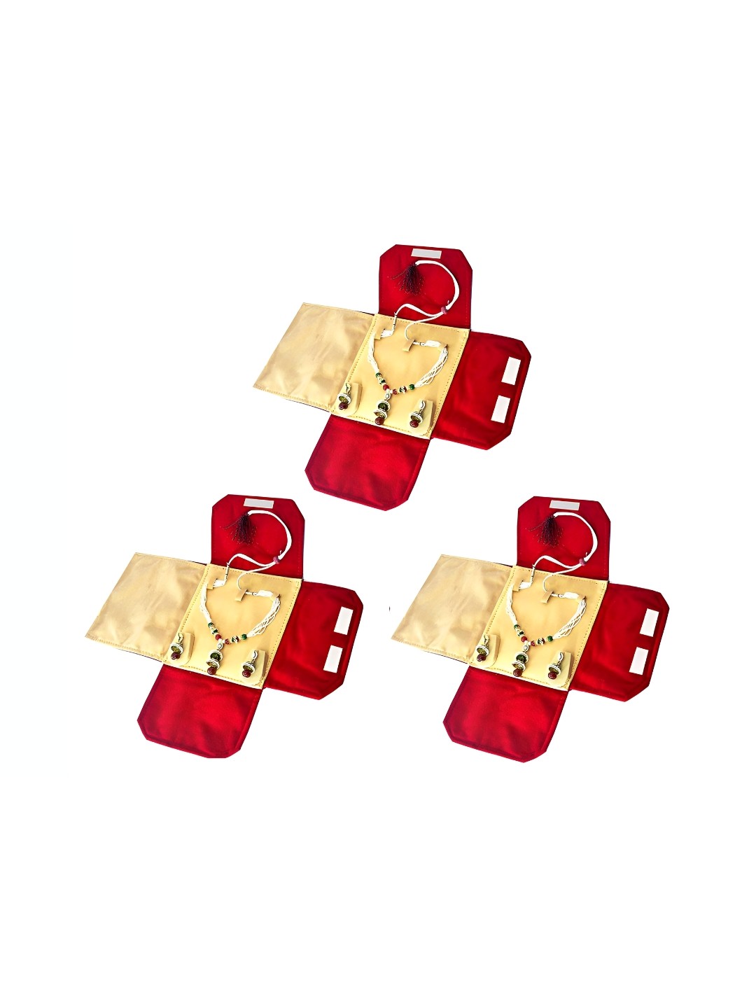 

atorakushon Maroon 3 Pieces Reusable Jewellery Organisers