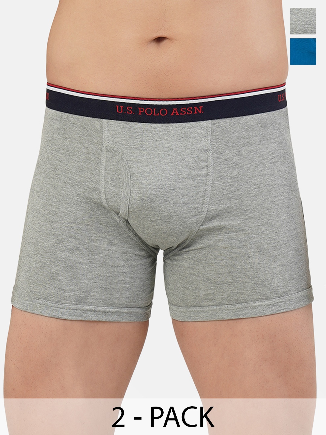 

U.S. Polo Assn. Pack of 2 Cotton Trunks 19484914-1-19484916-1, Grey
