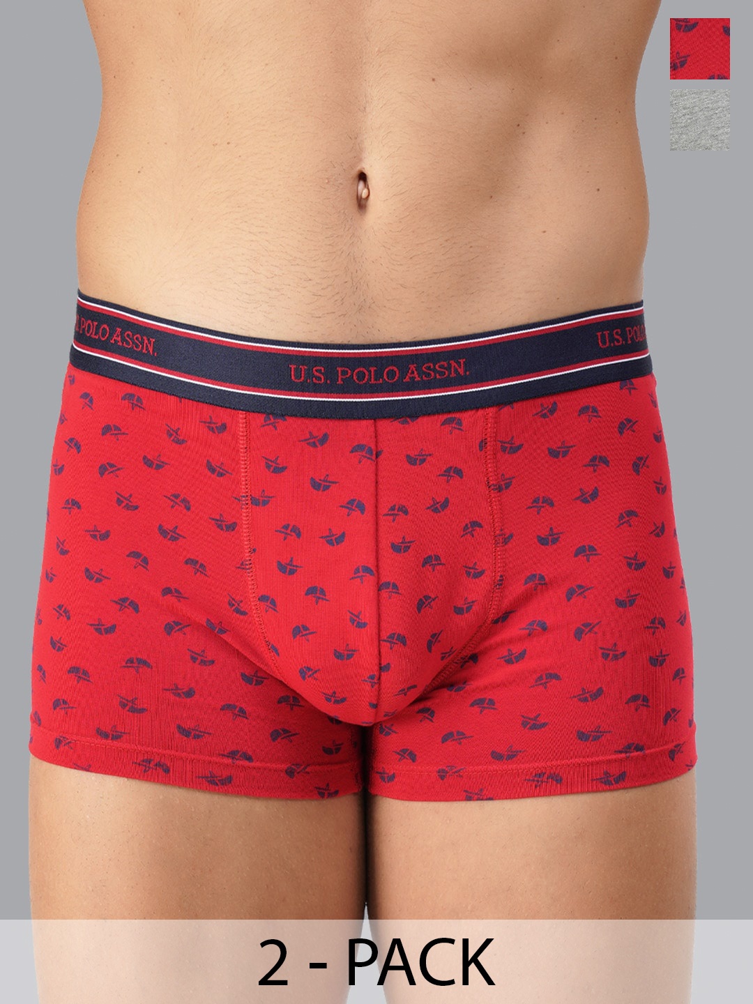 

U.S. Polo Assn. Pack of 2 Cotton Trunks 20416328-1-19484914-1, Red