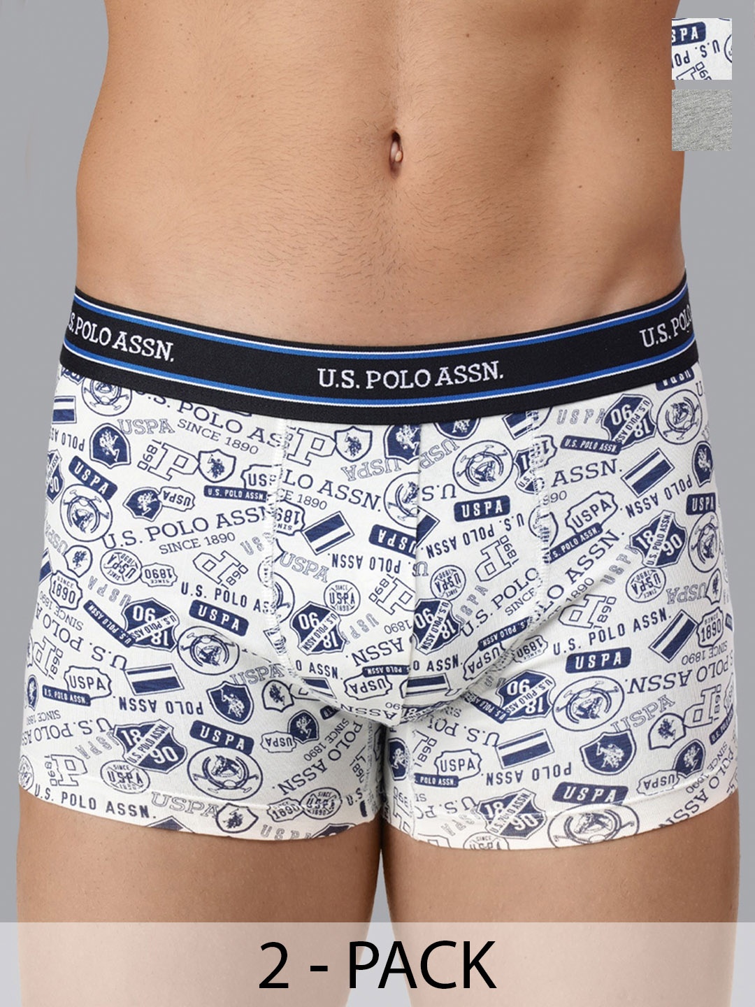 

U.S. Polo Assn. Pack of 2 Cotton Trunks 20416334-1-19484914-1, White
