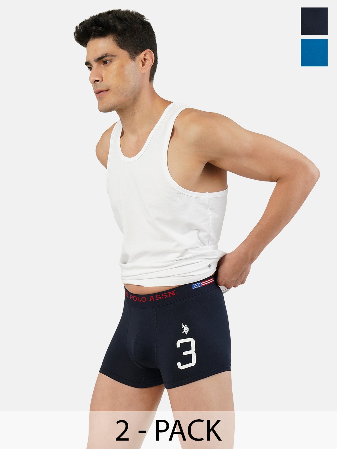 

U.S. Polo Assn. Pack of 2 Cotton Trunks 19484916-1-19484920-1, Navy blue