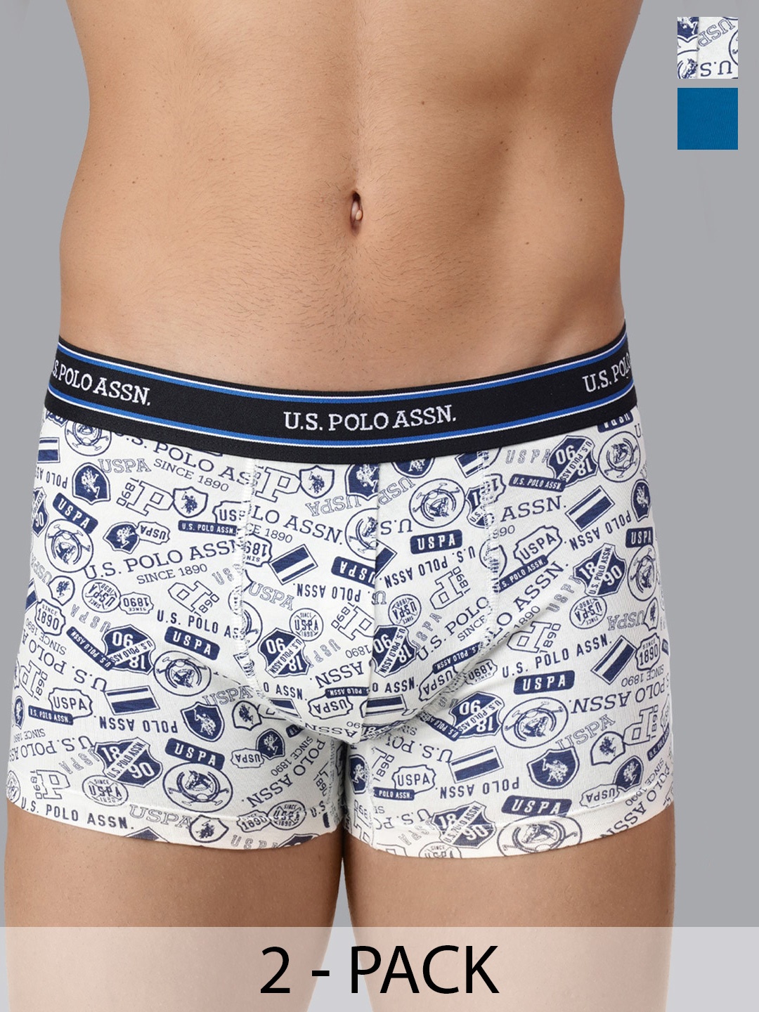 

U.S. Polo Assn. Pack of 2 Cotton Trunks 20416334-1-19484916-1, White