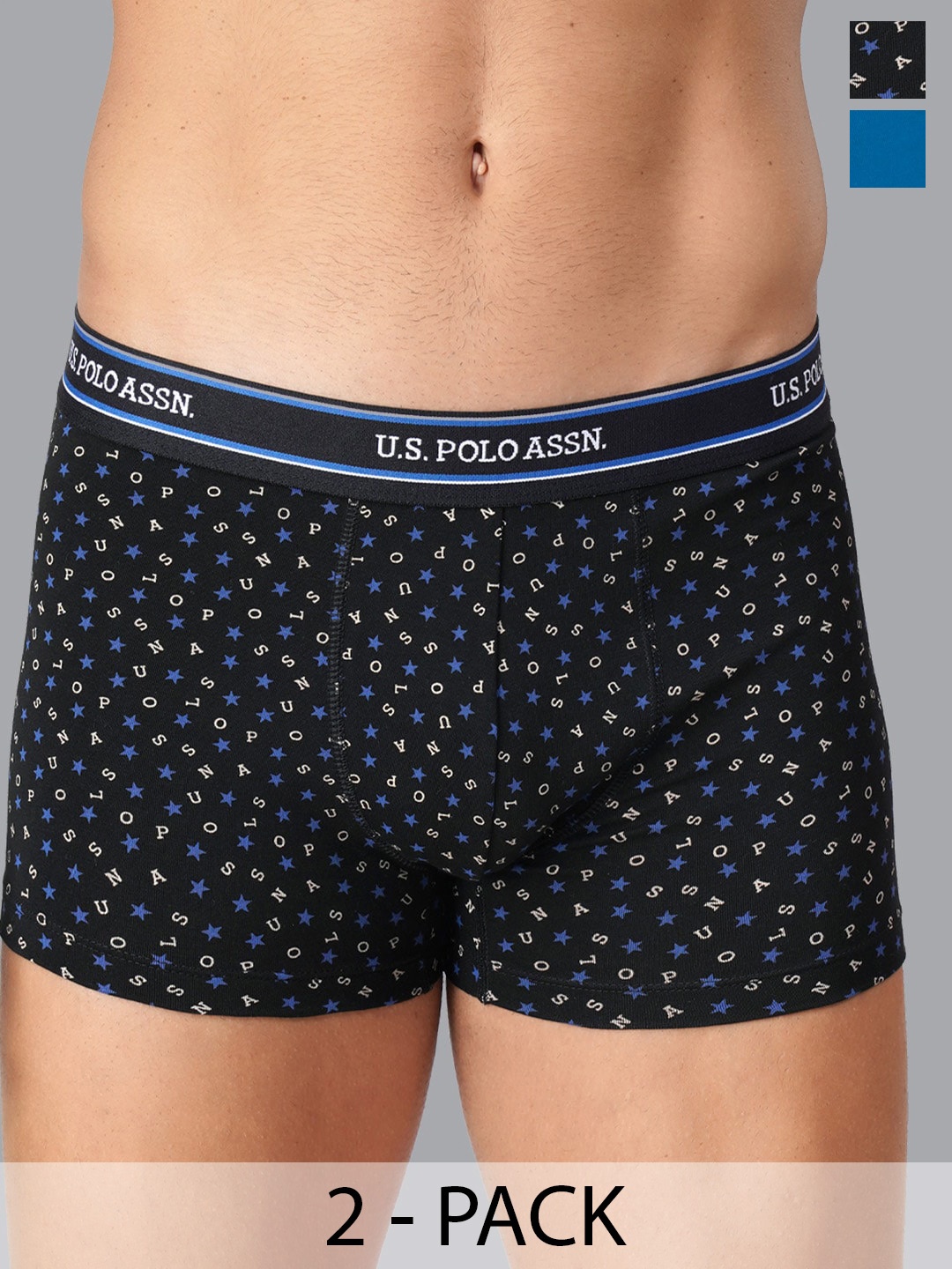 

U.S. Polo Assn. Pack of 2 Cotton Trunks 20416336-1-19484916-1, Black