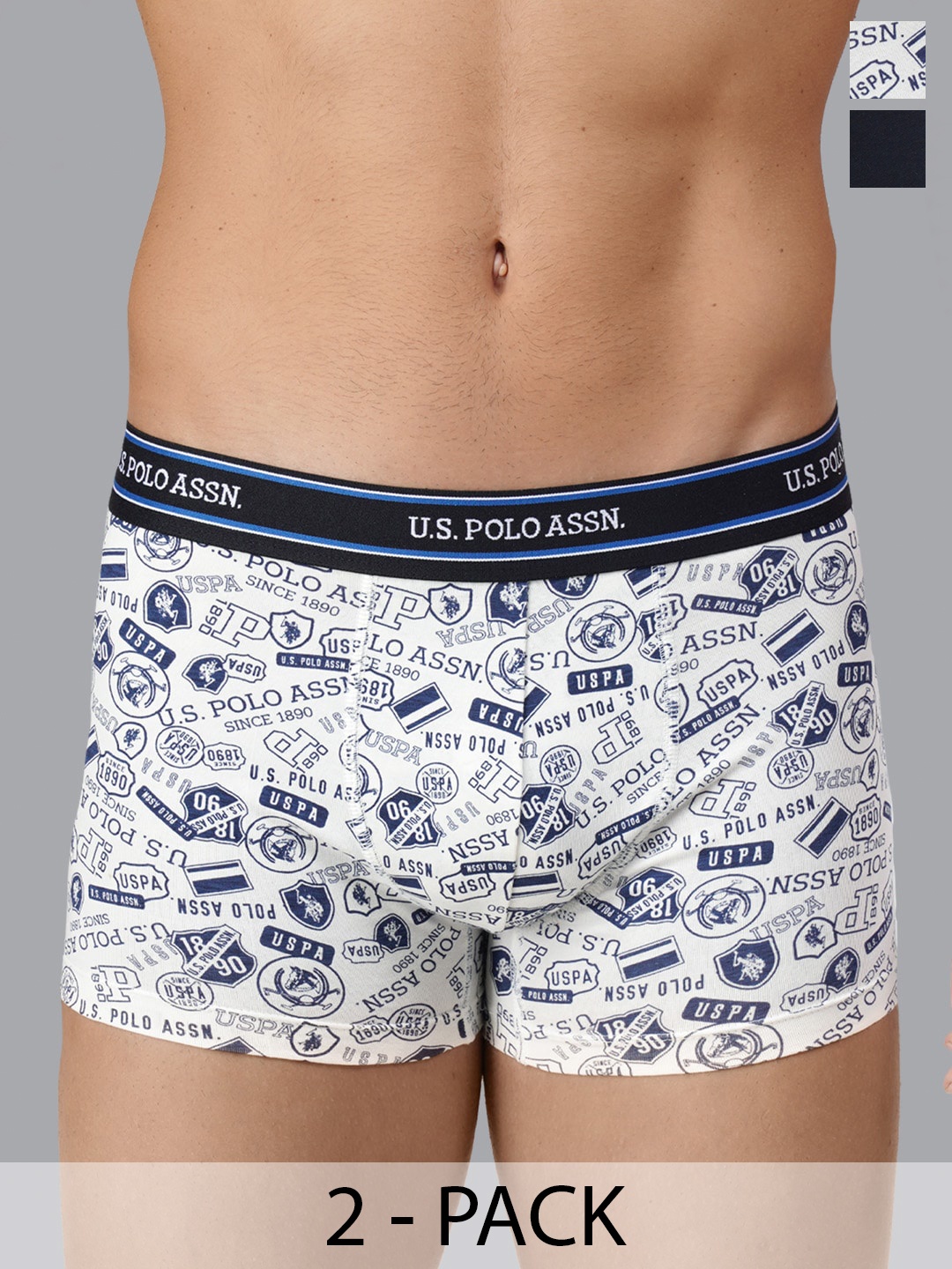 

U.S. Polo Assn. Pack of 2 Cotton Trunks 20416334-1-19484920-1, White
