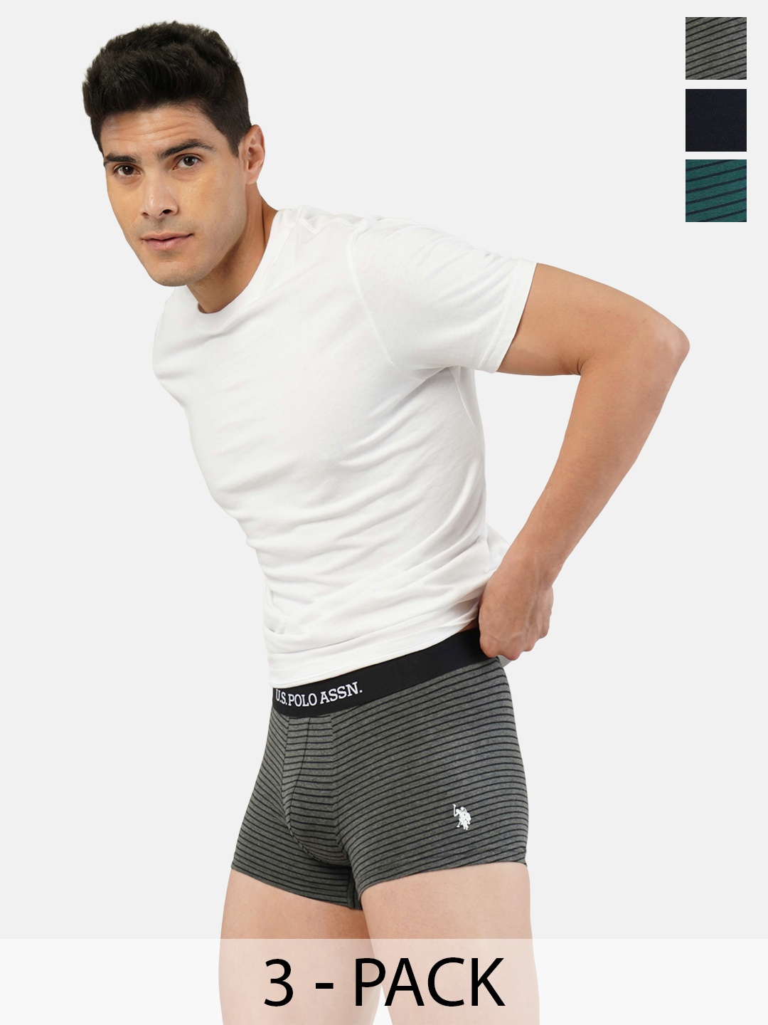 

U.S. Polo Assn. Pack of 3 Cotton Trunks 21275906-1-19484920-1, Grey