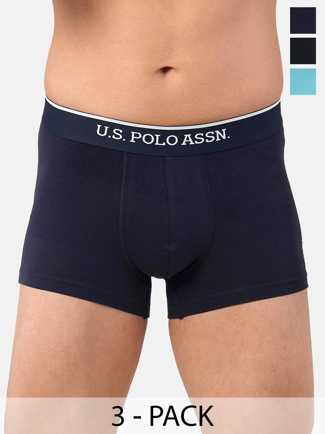 

U.S. Polo Assn. Pack of 3 Cotton Trunks 21275912-1-19484920-1, Navy blue