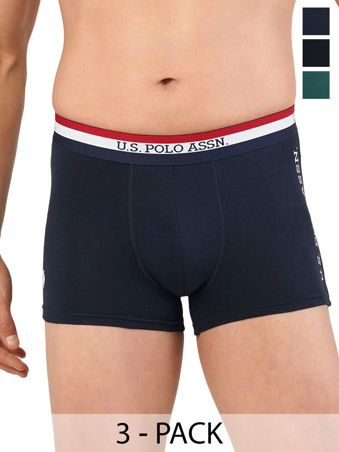 

U.S. Polo Assn. Pack of 3 Cotton Trunks 19484920-1-21275936-1, Navy blue