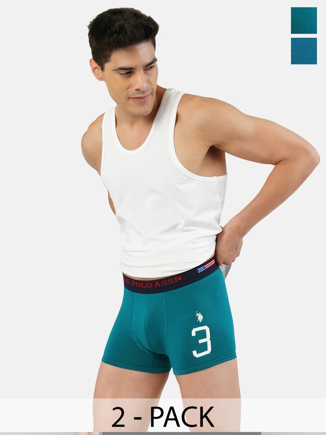 

U.S. Polo Assn. Pack of 2 Cotton Trunks 19484926-1-19484922-1, Green