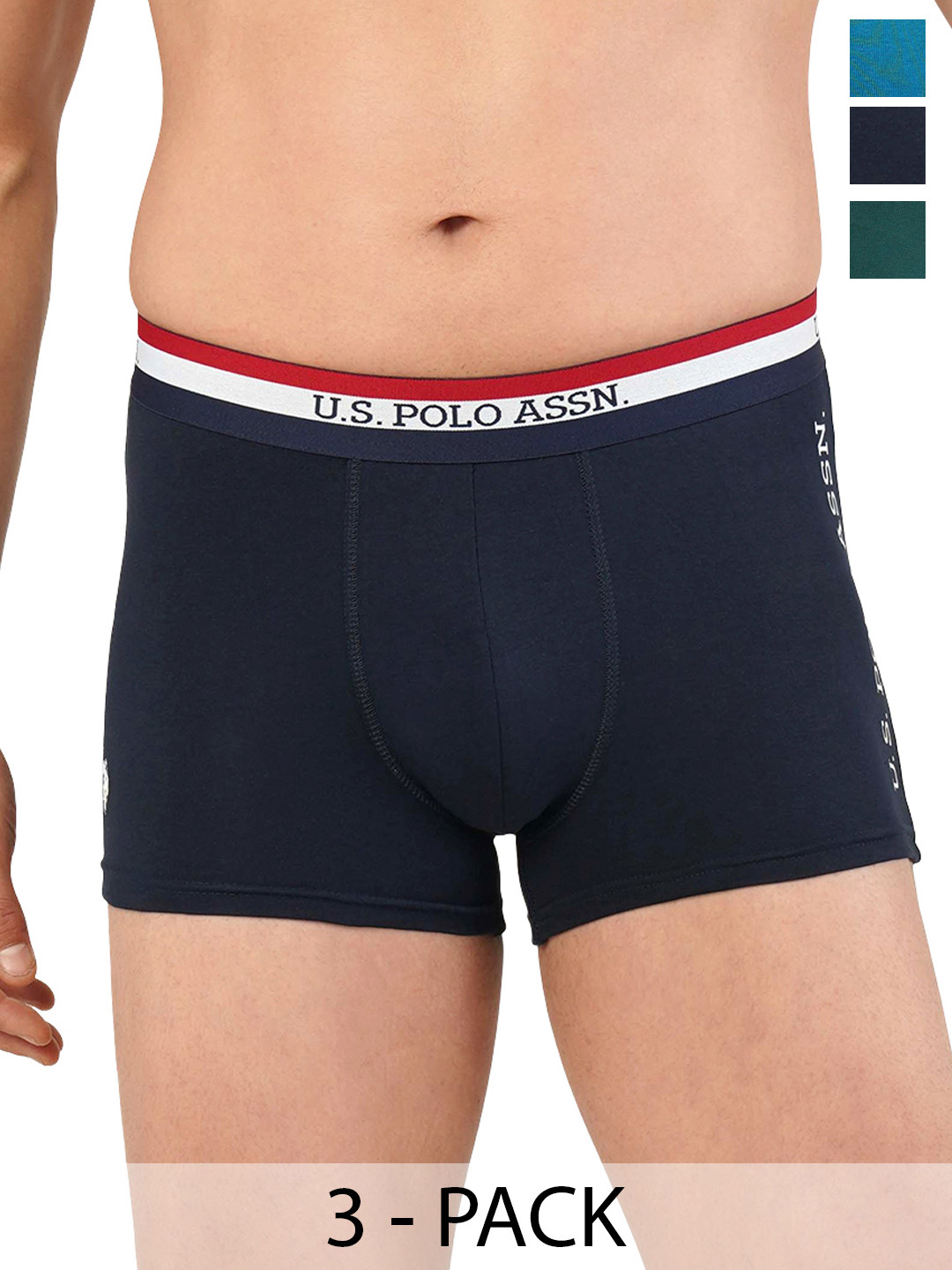 

U.S. Polo Assn. Pack of 3 Cotton Trunks 21275936-1-19484922-1, Navy blue