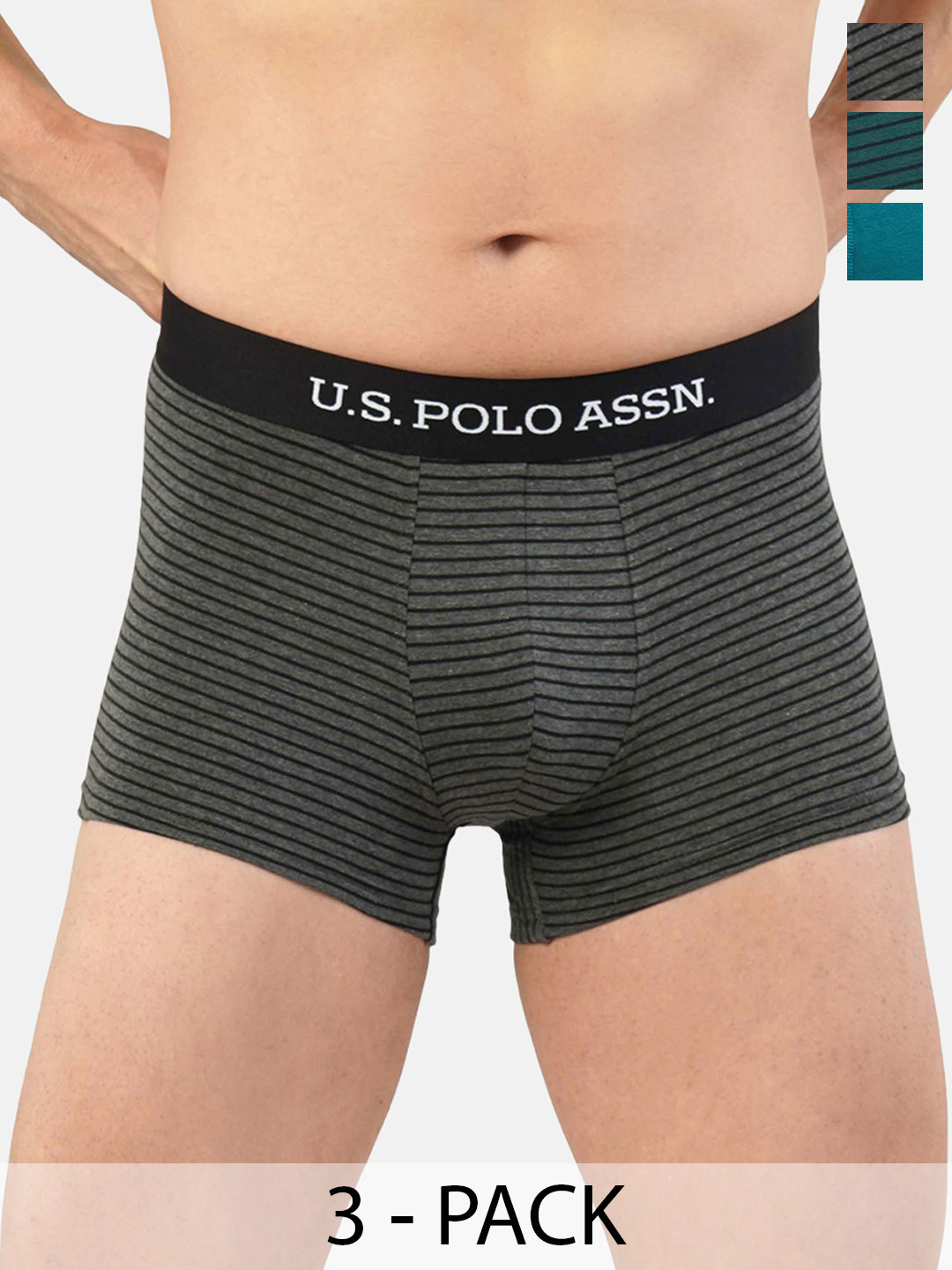 

U.S. Polo Assn. Pack of 3 Cotton Trunks 21275906-1-19484926-1, Grey