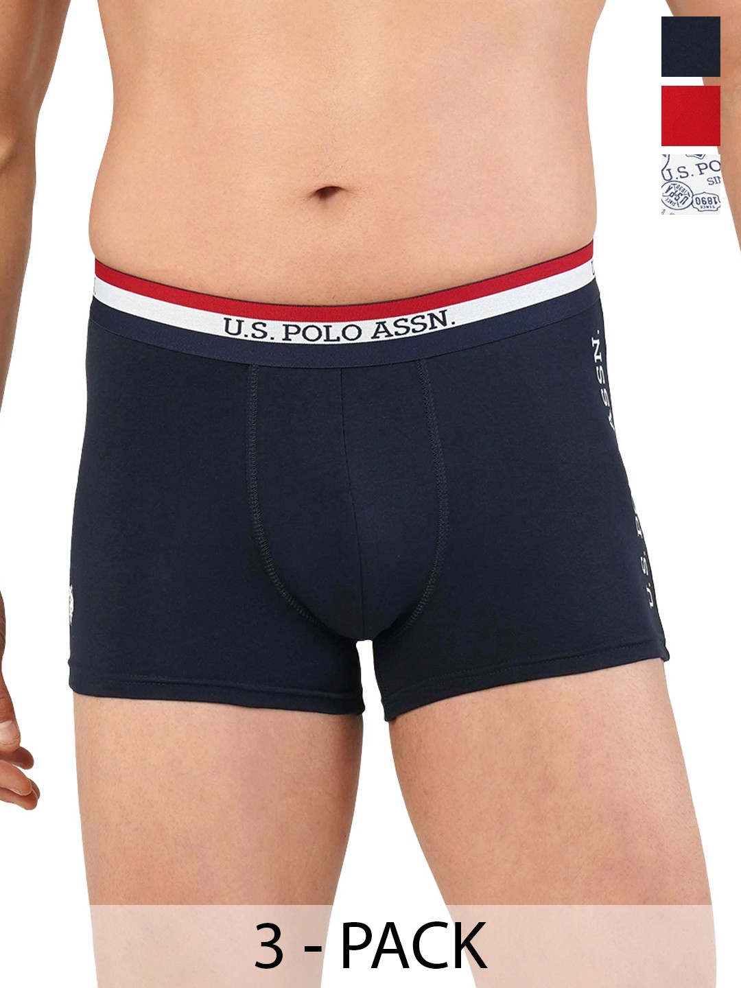 

U.S. Polo Assn. Pack of 3 Trunks 20416334-1-21275920-1, Navy blue