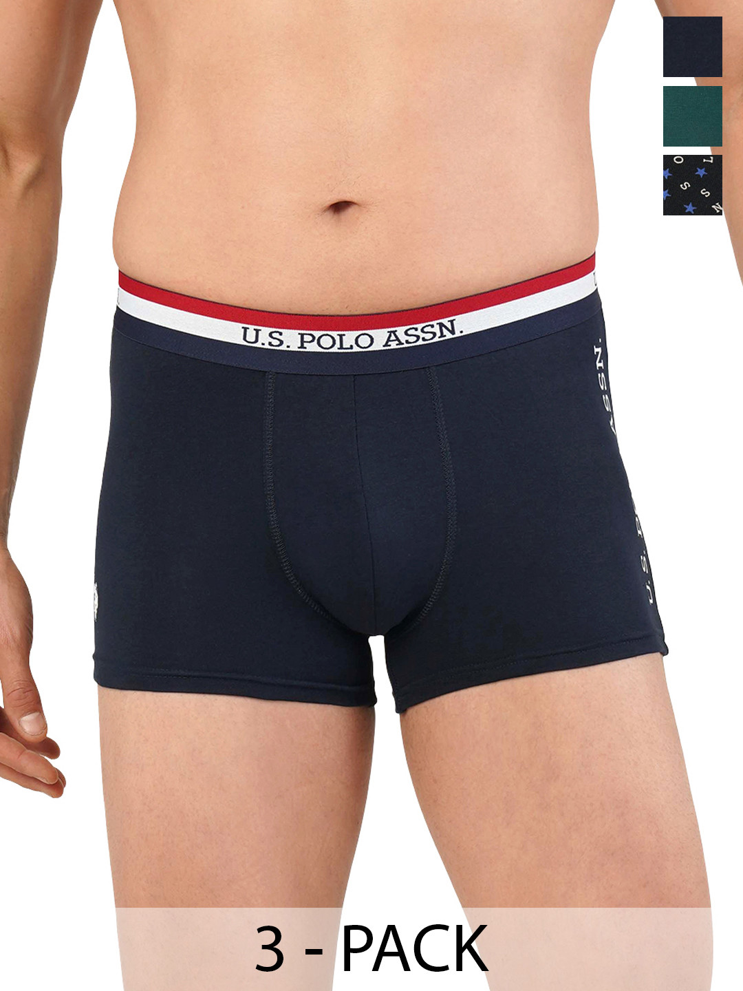 

U.S. Polo Assn. Pack of 3 Trunks 20416336-1-21275936-1, Navy blue