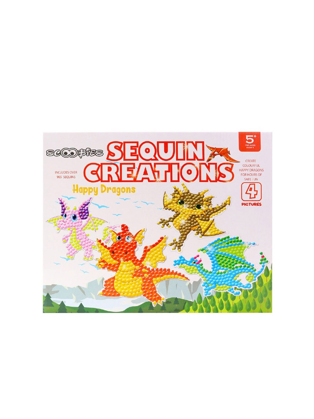 

SCOOBIES Sequin Creations Happy Dragon Arts & Crafts Set, Blue