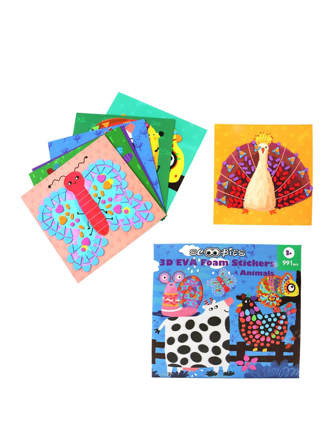 

SCOOBIES Kids3D Eva Foam Animal Stickers, Blue