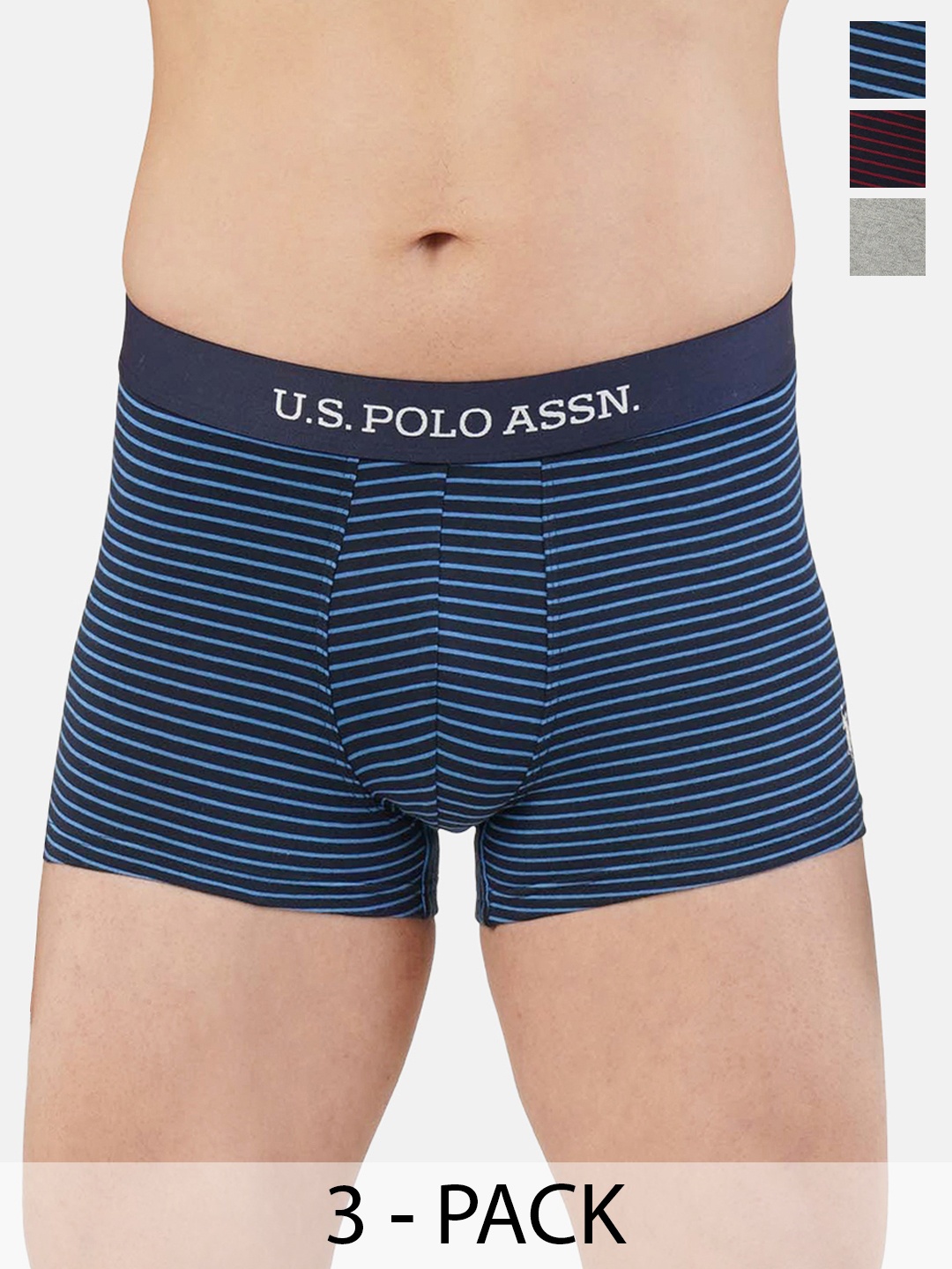 

U.S. Polo Assn. Pack of 3 Trunks 20649930-1-21275938-1, Navy blue