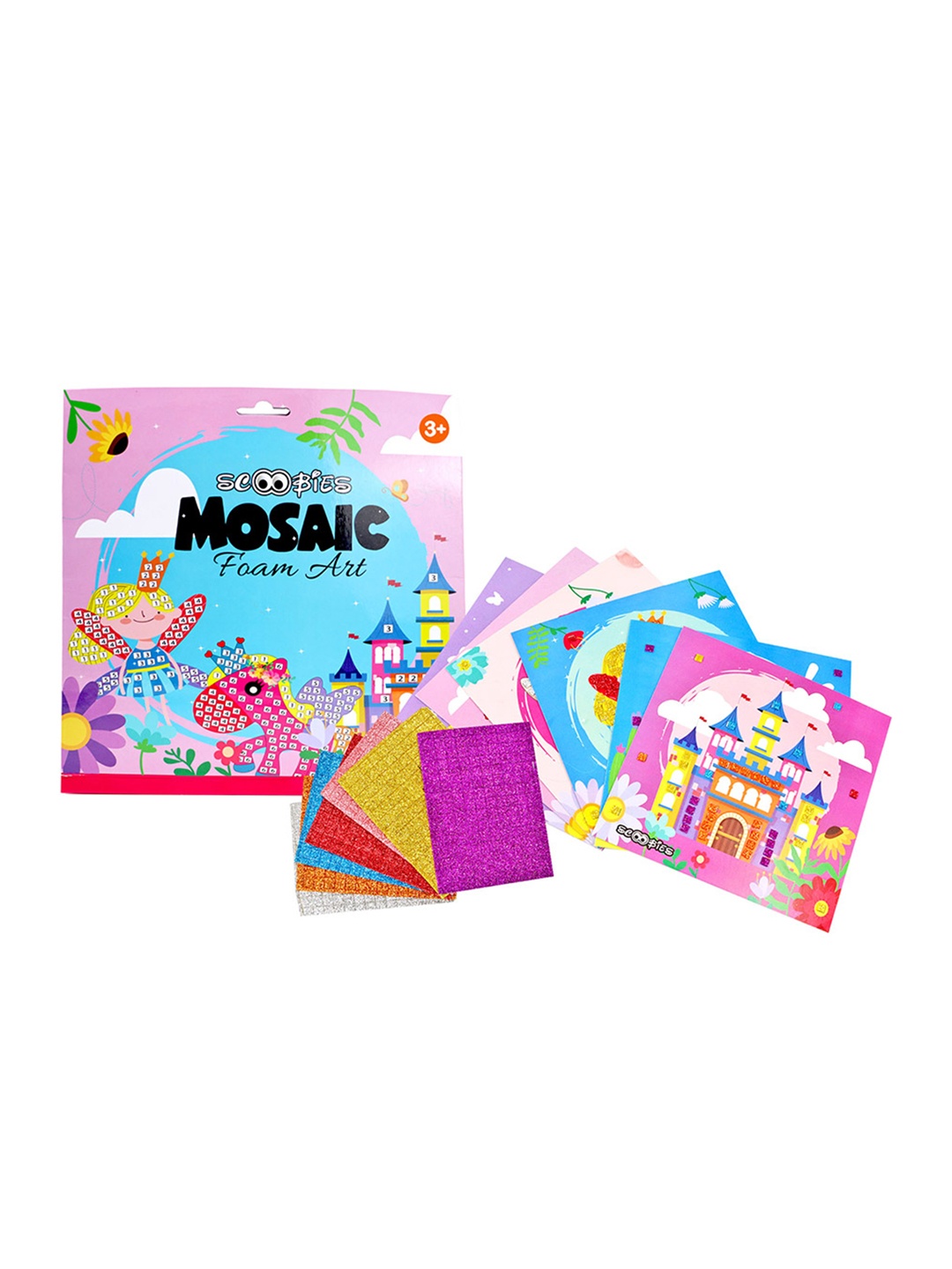 

SCOOBIES Kids Glitter Mosaic Art Sets, Pink