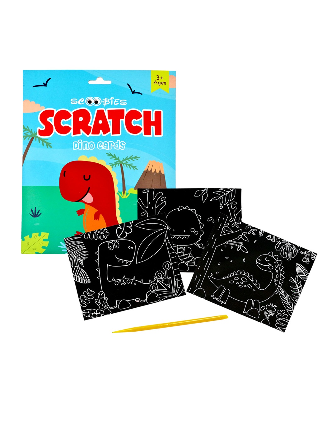 

SCOOBIES Kids Dinosour Scratch Card Sets, Black