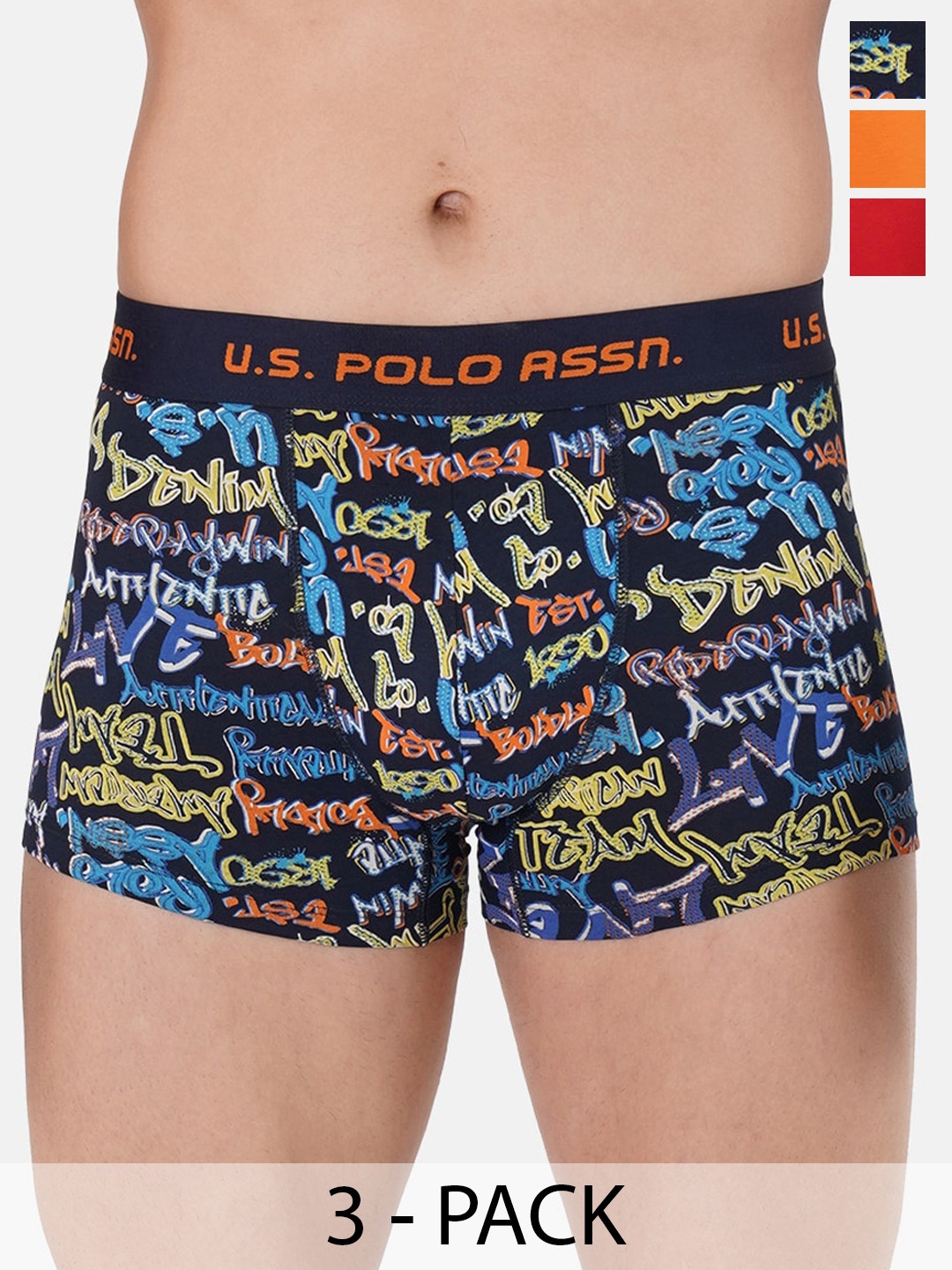 

U.S. Polo Assn. Pack Of 3 Outer Elastic Trunk 22461586-1-21275946-1, Orange