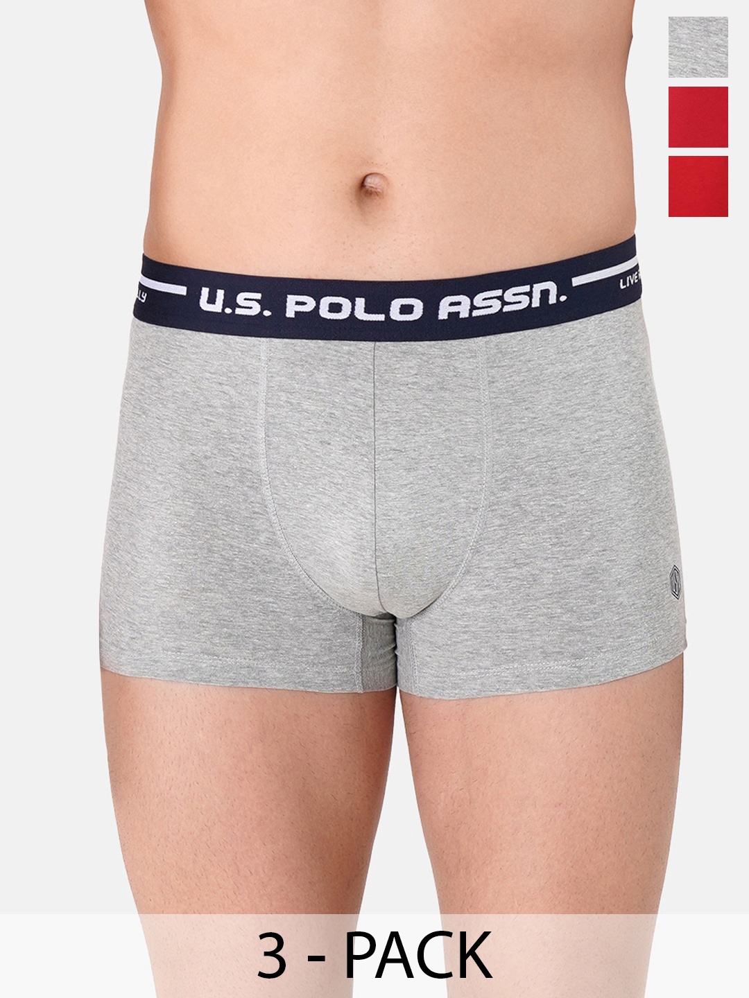 

U.S. Polo Assn. Pack Of 3 Outer Elastic Trunk 22461588-1-21275946-1, Red